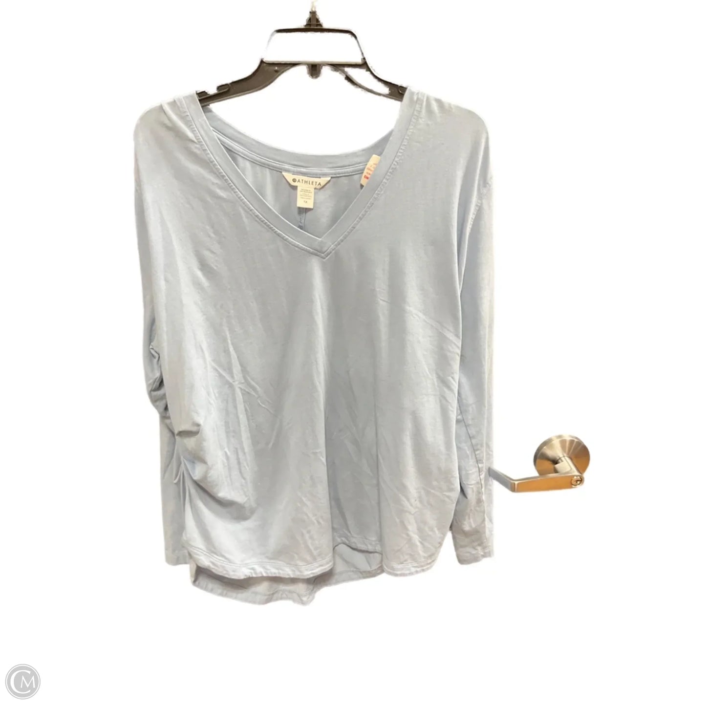 Athletic Top Long Sleeve Crewneck By Athleta In Blue, Size: 1x