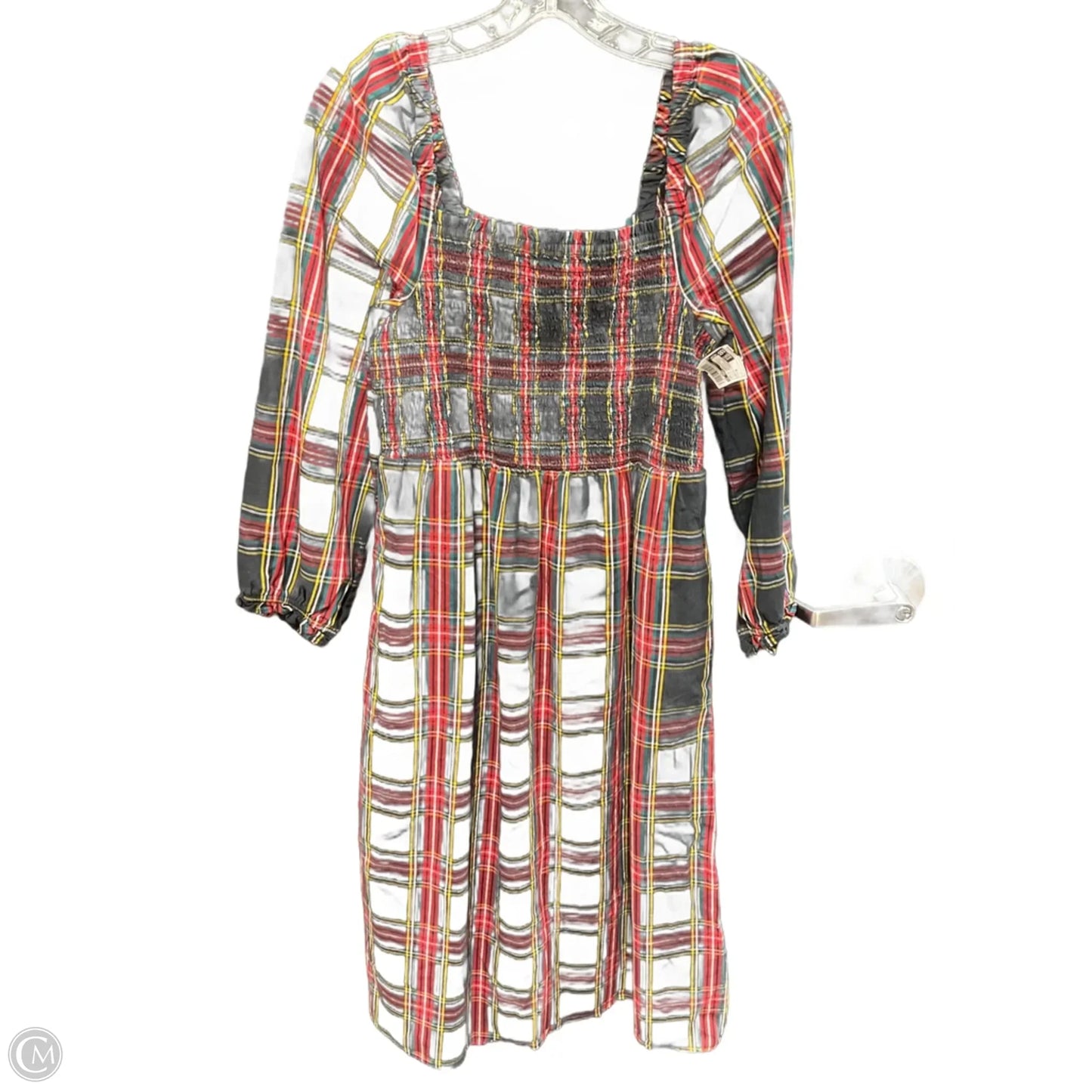 Dress Casual Midi By J. Crew In Plaid Pattern, Size: M