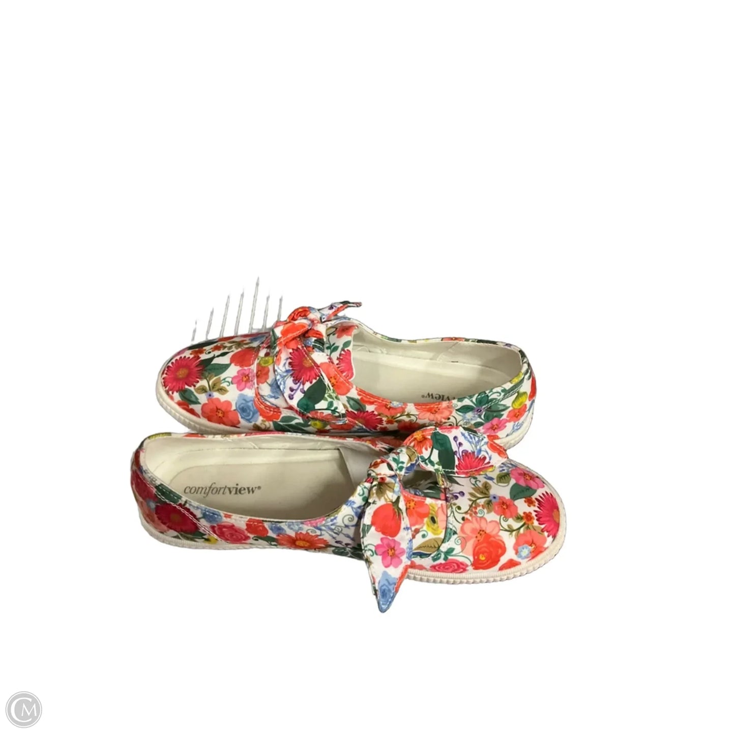 Shoes Flats By Comfortview In Floral Print, Size: 12
