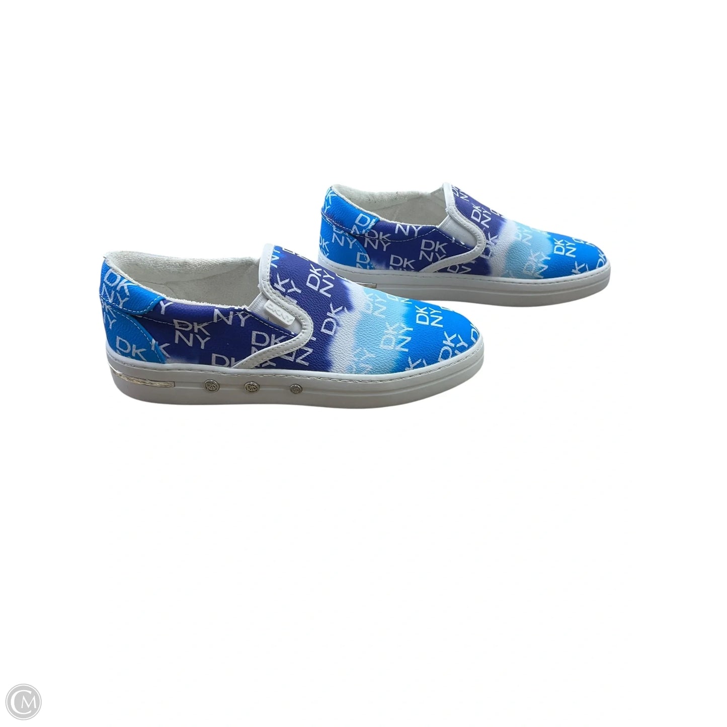 Shoes Sneakers By Dkny In Blue & White, Size: 8