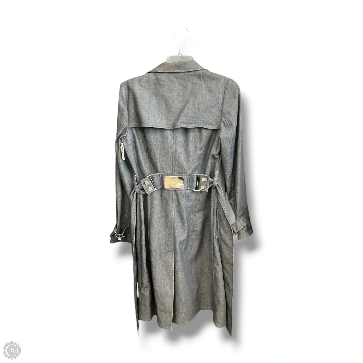 Coat Trench Coat By New York And Co In Blue Denim, Size: 2