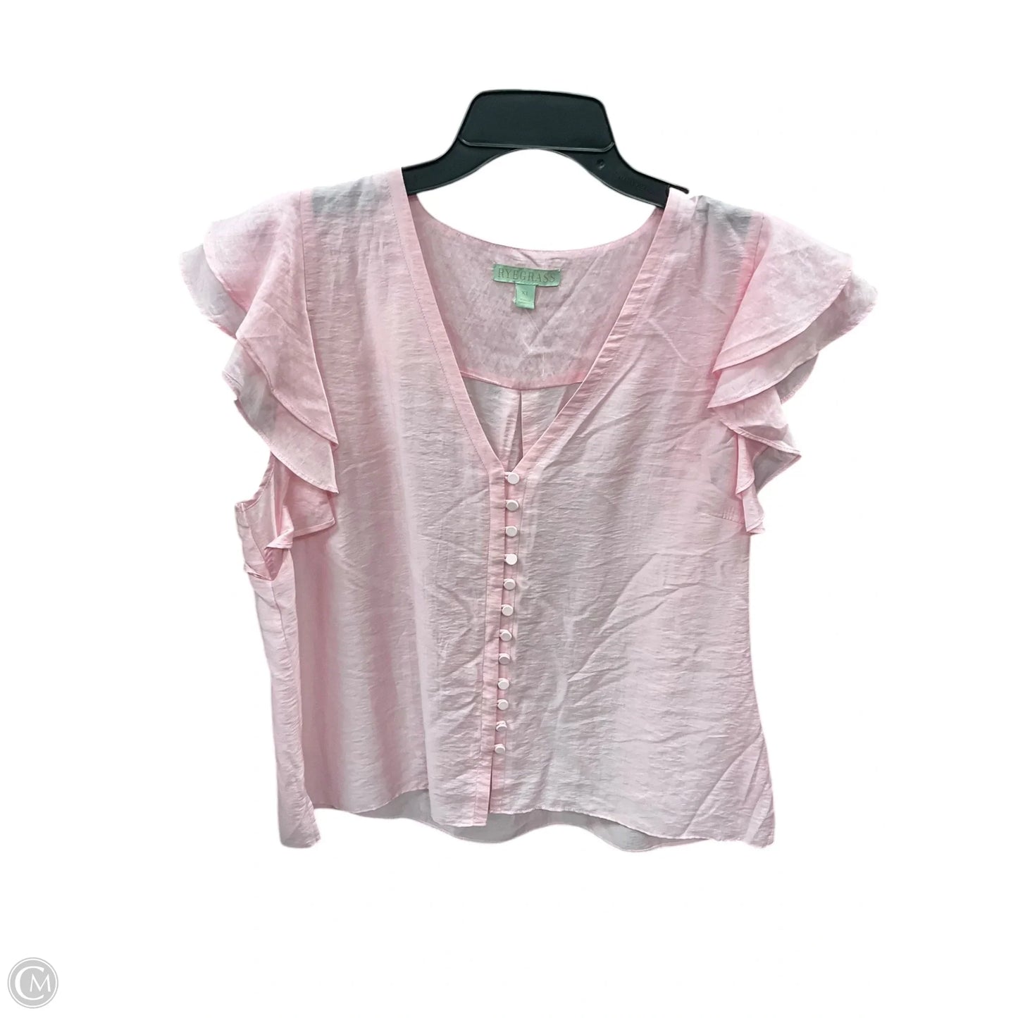 Blouse Short Sleeve By Clothes Mentor In Pink, Size: Xl