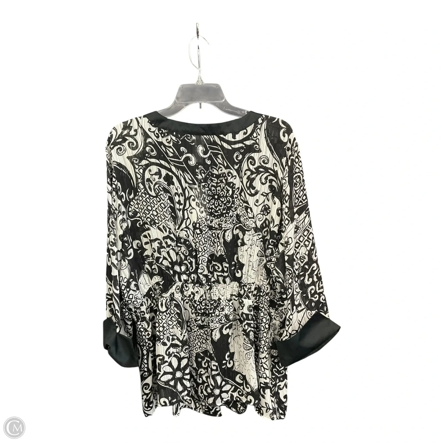 Cardigan By Studio 1940 In Black & White, Size: 3x