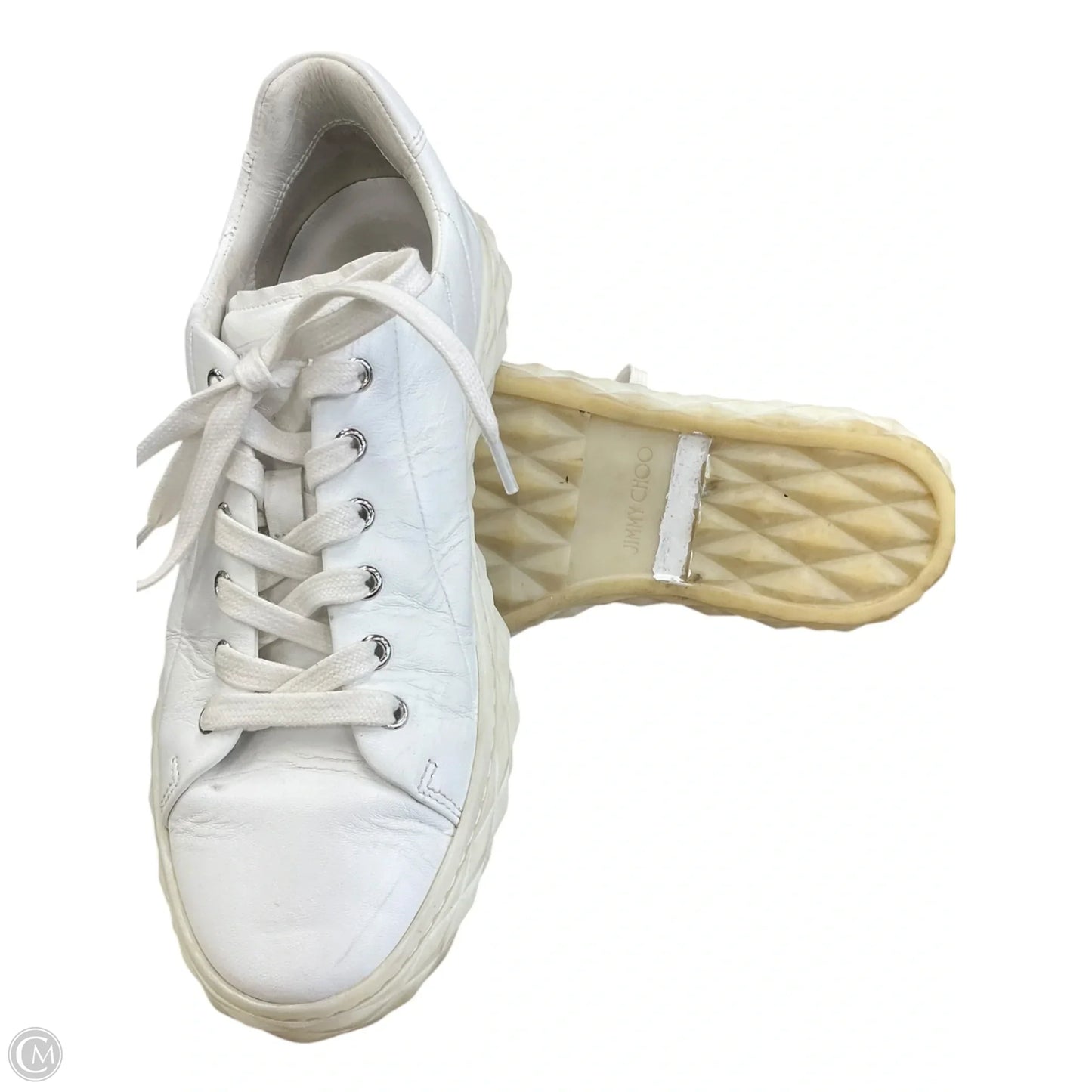 Shoes Luxury Designer By Jimmy Choo In White, Size: 8.5