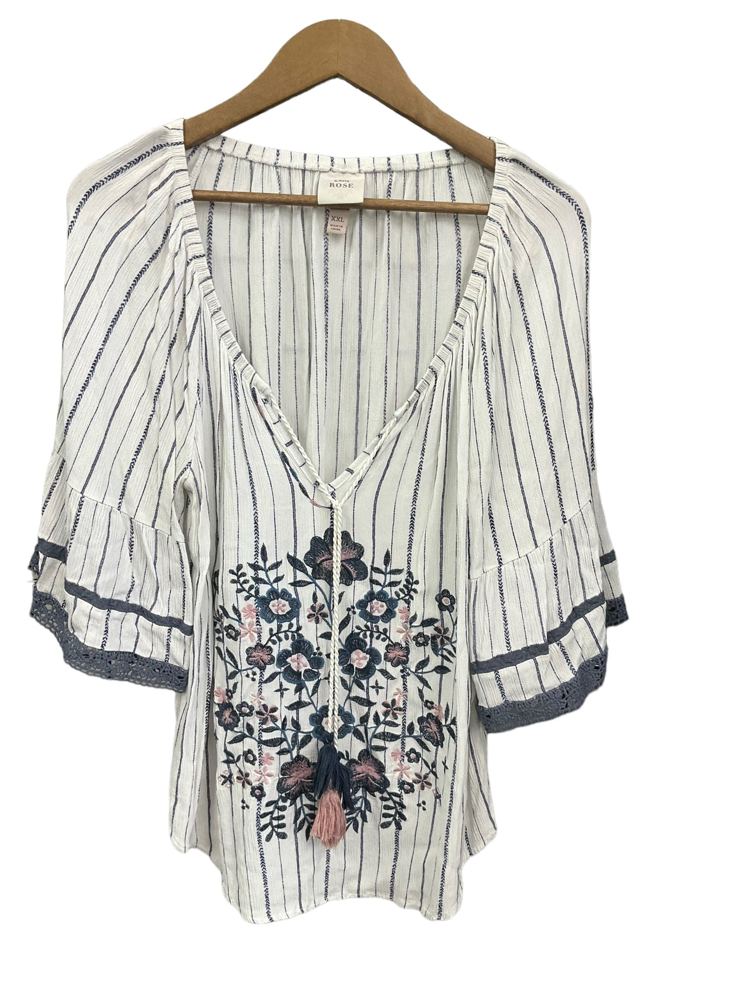 Top 3/4 Sleeve By Knox Rose Size: 2x