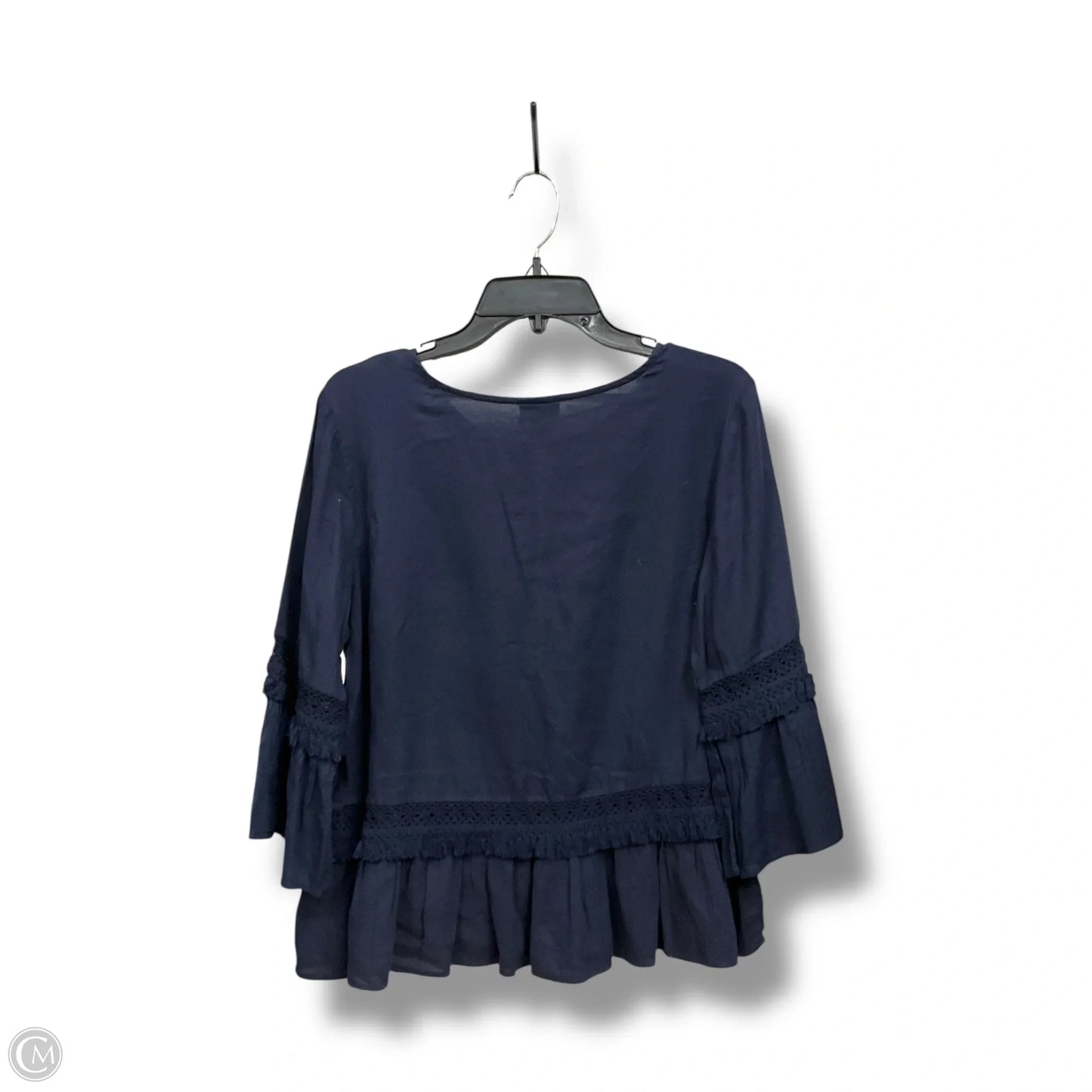 Top Long Sleeve By Ana In Navy, Size: L