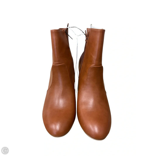 Boots Ankle Heels By Old Navy In Brown, Size: 9