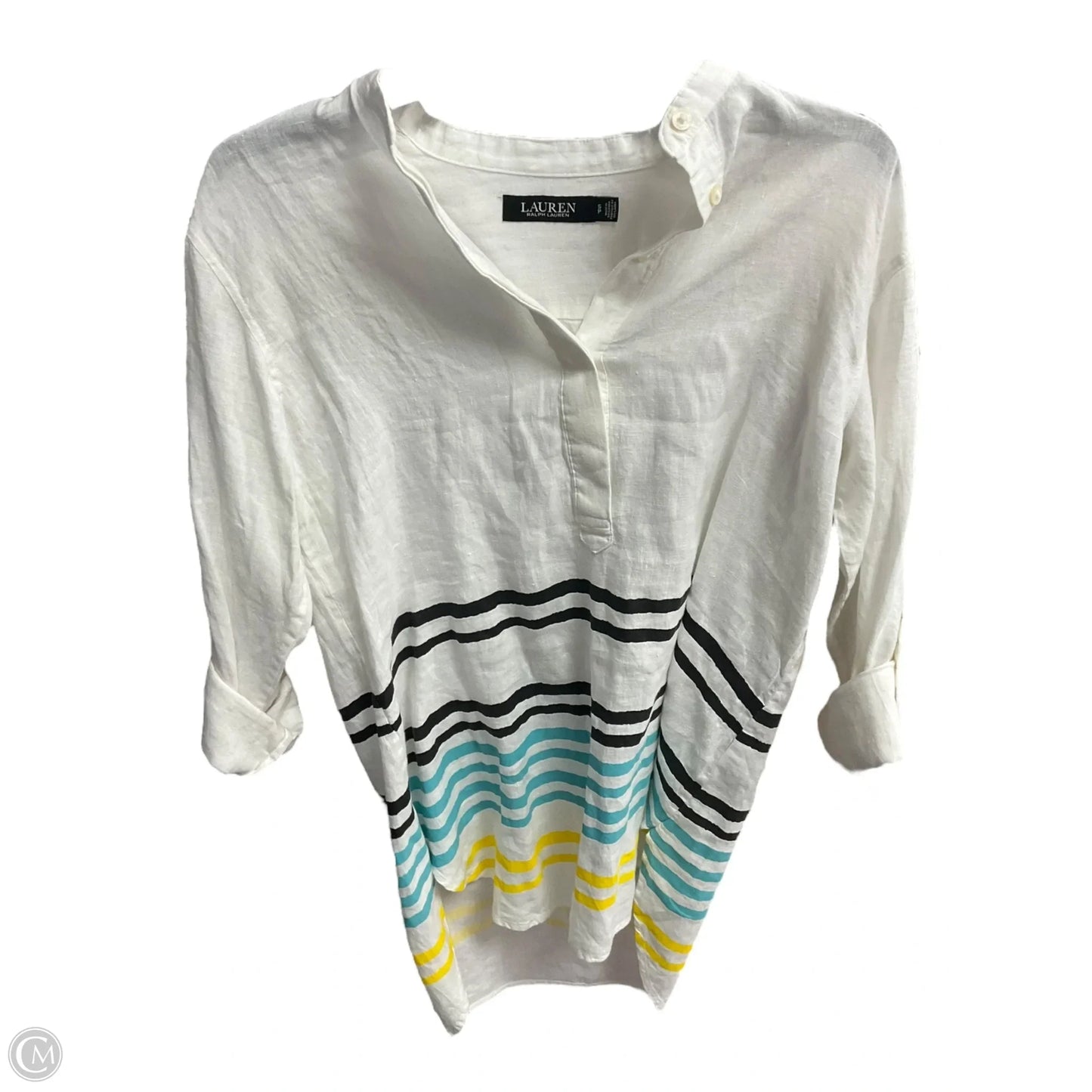 Tunic Long Sleeve By Ralph Lauren Black Label In Striped Pattern, Size: S