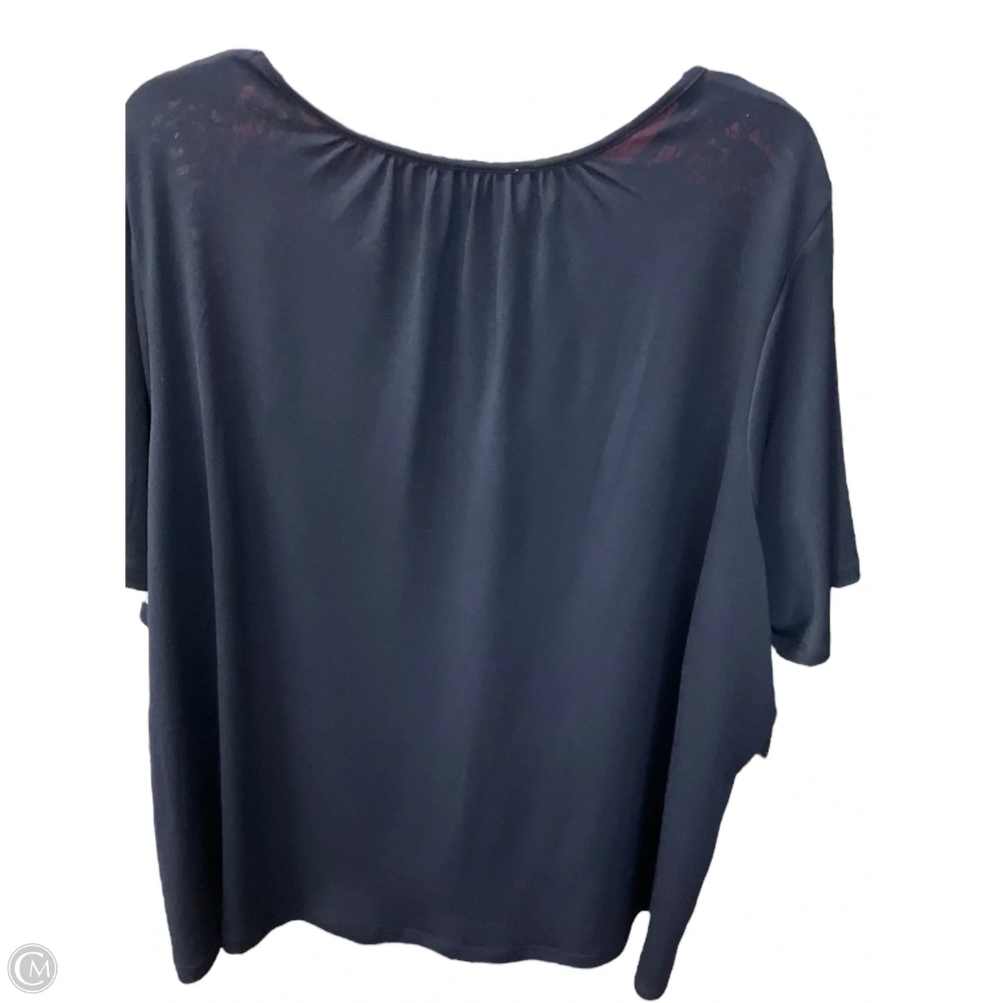 Top Short Sleeve By Chelsea And Theodore In Navy, Size: 2x