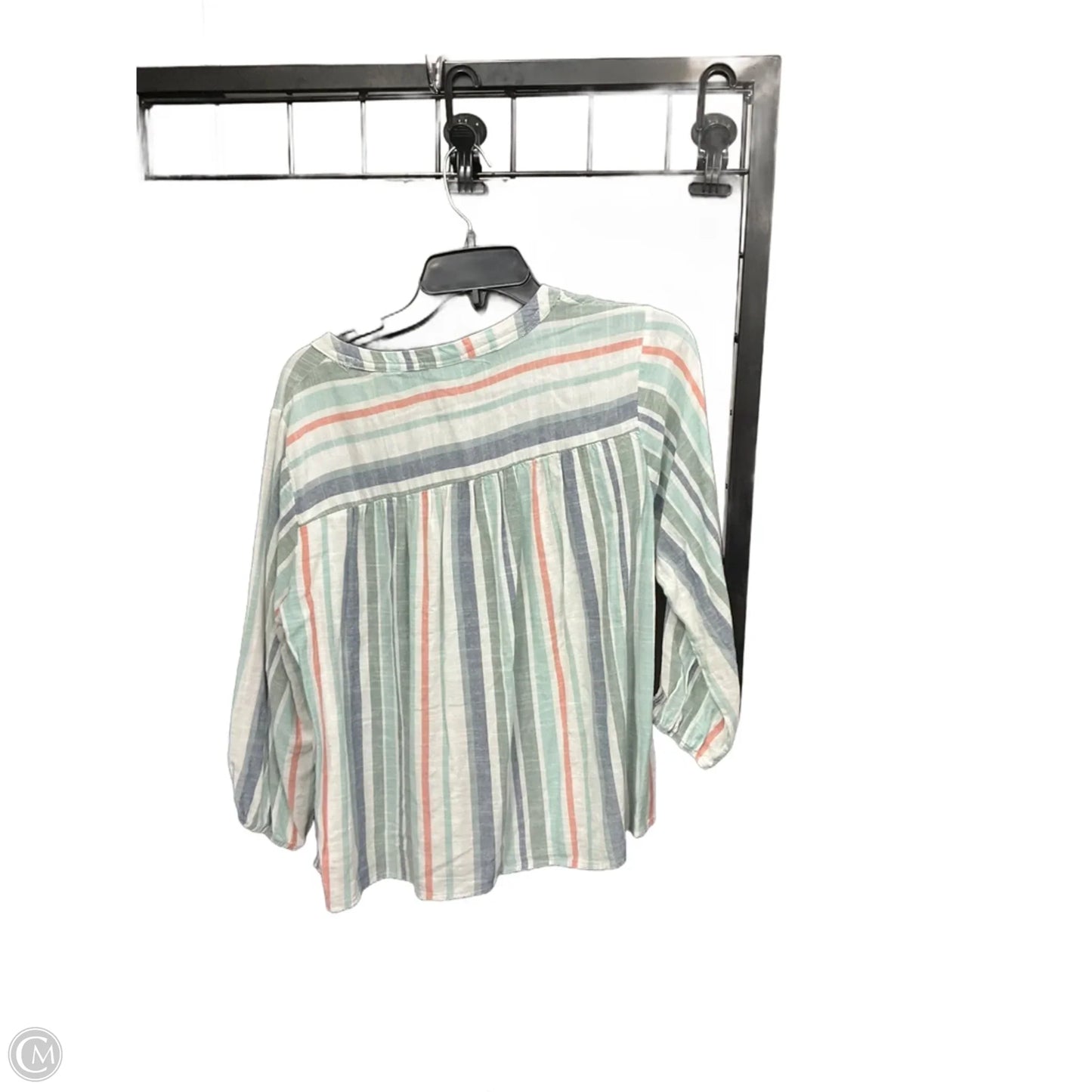 Top 3/4 Sleeve By Knox Rose In Striped Pattern, Size: M