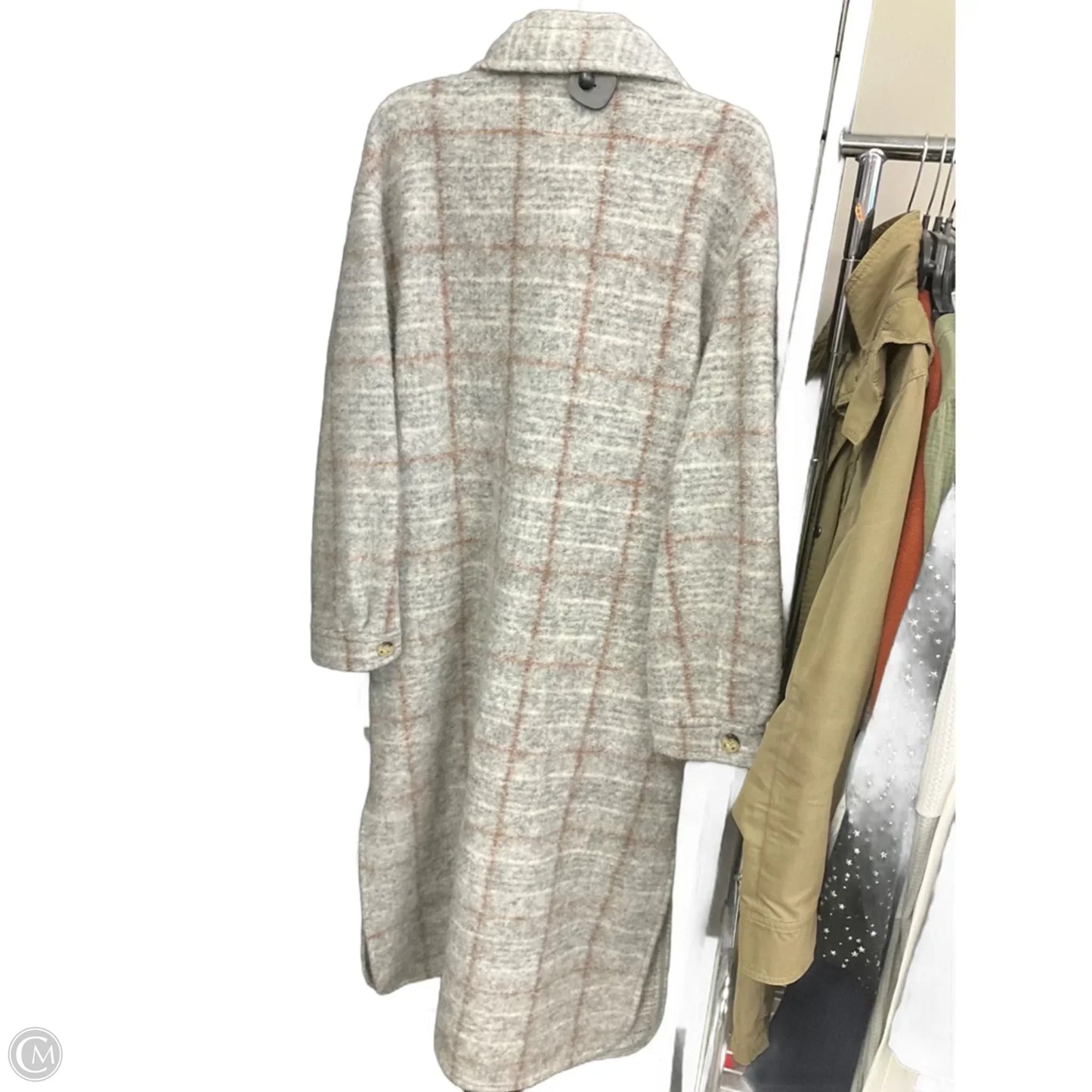 Coat Faux Fur & Sherpa By Express In Grey, Size: L