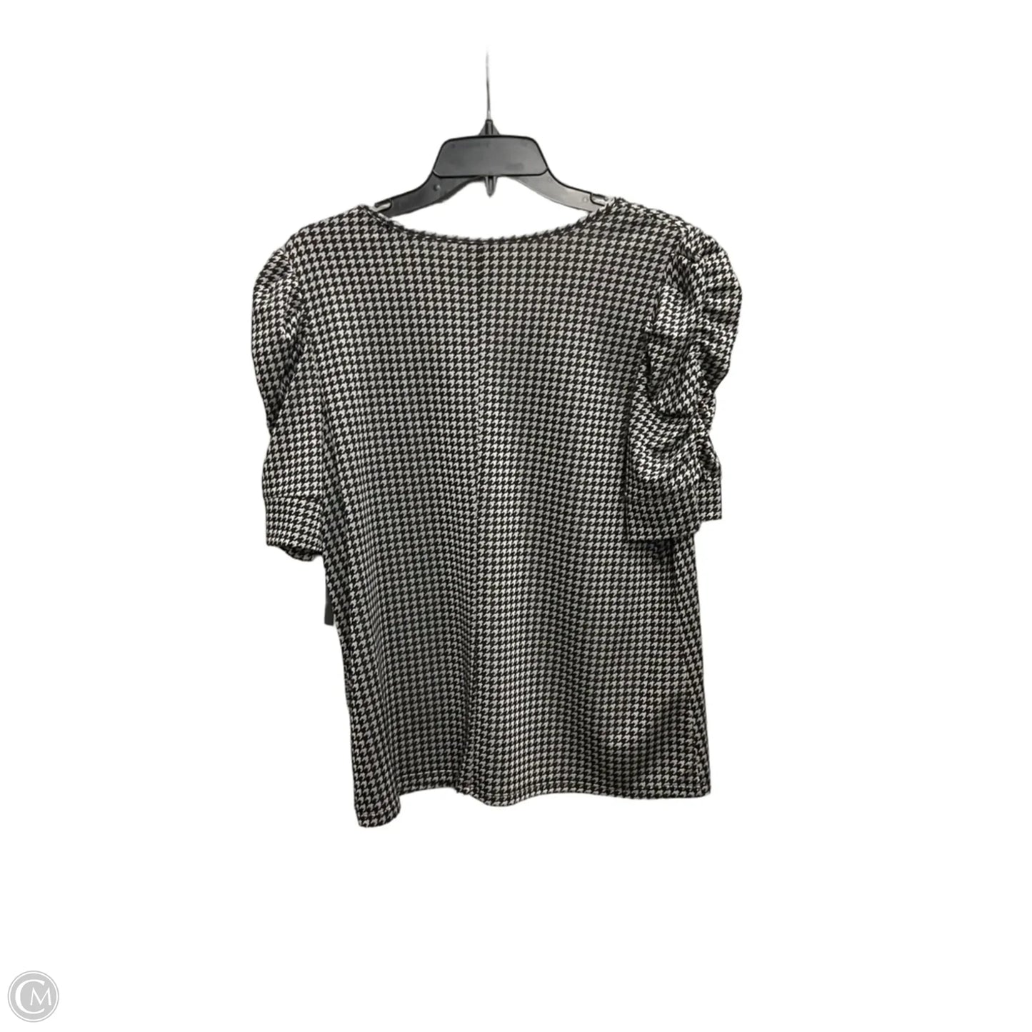 Top Short Sleeve By Worthington In Black & Grey, Size: L