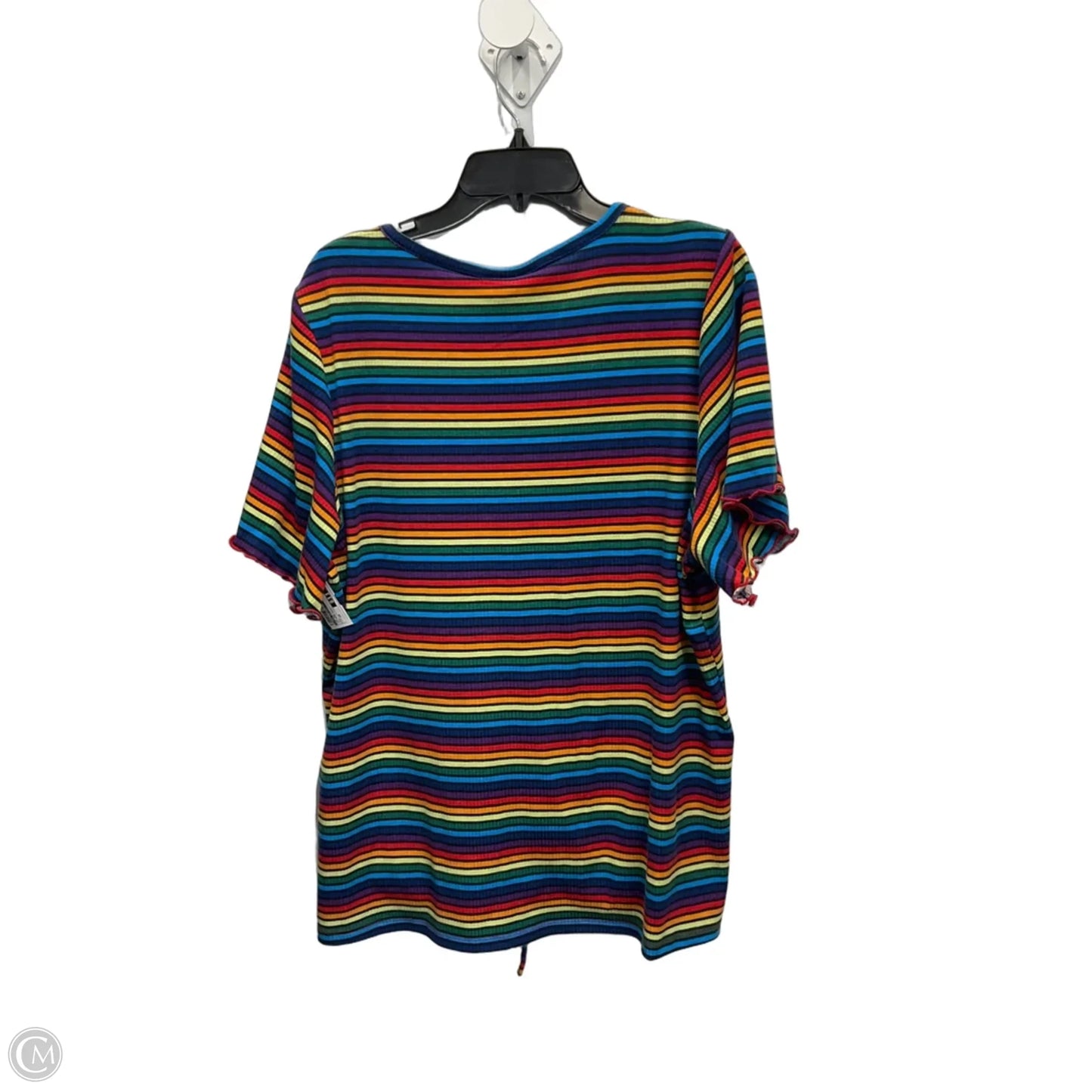 Top Short Sleeve By Lane Bryant In Rainbow Print, Size: 3x