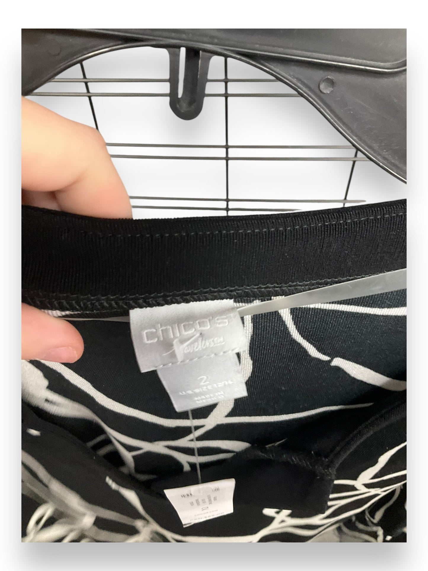 Top Long Sleeve By Chicos In Black & White, Size: 2
