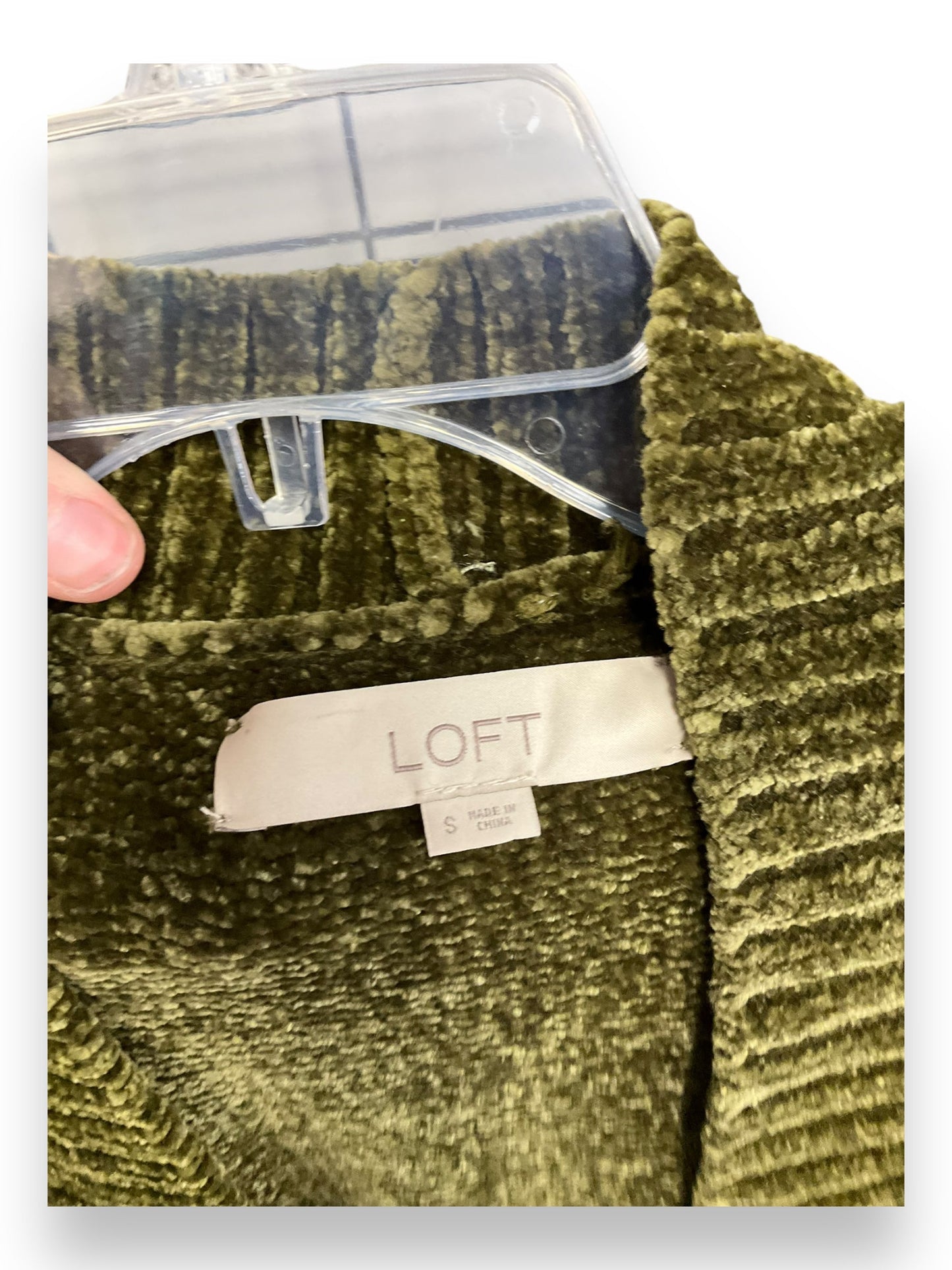 Sweater Cardigan By Loft In Green, Size: S