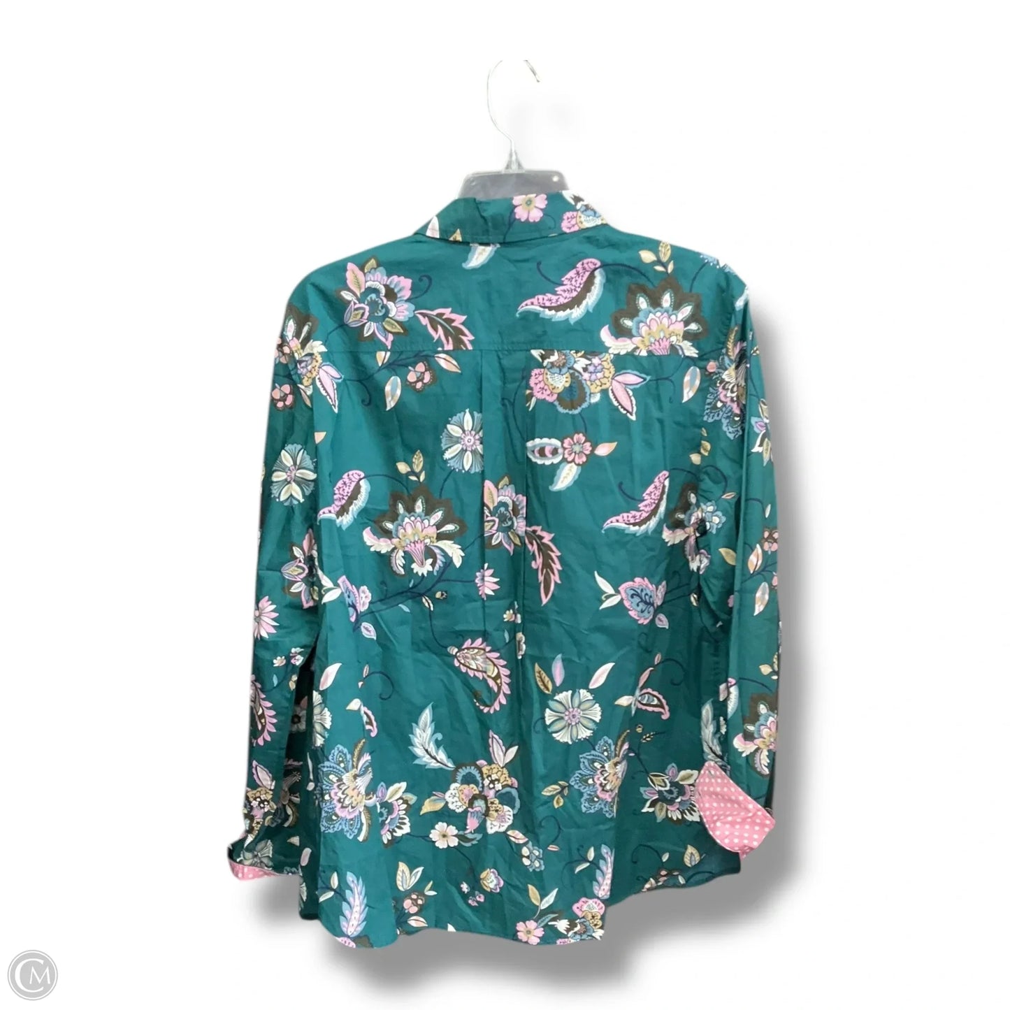 Blouse Long Sleeve By Talbots In Floral Print, Size: Xl