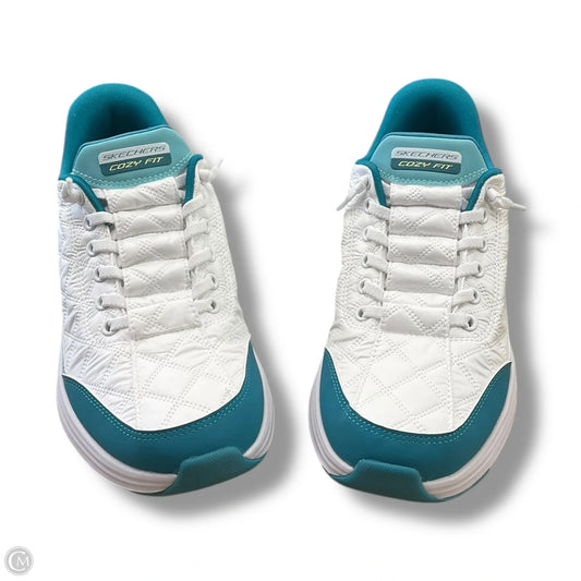 Shoes Athletic By Skechers In Blue & White, Size: 8