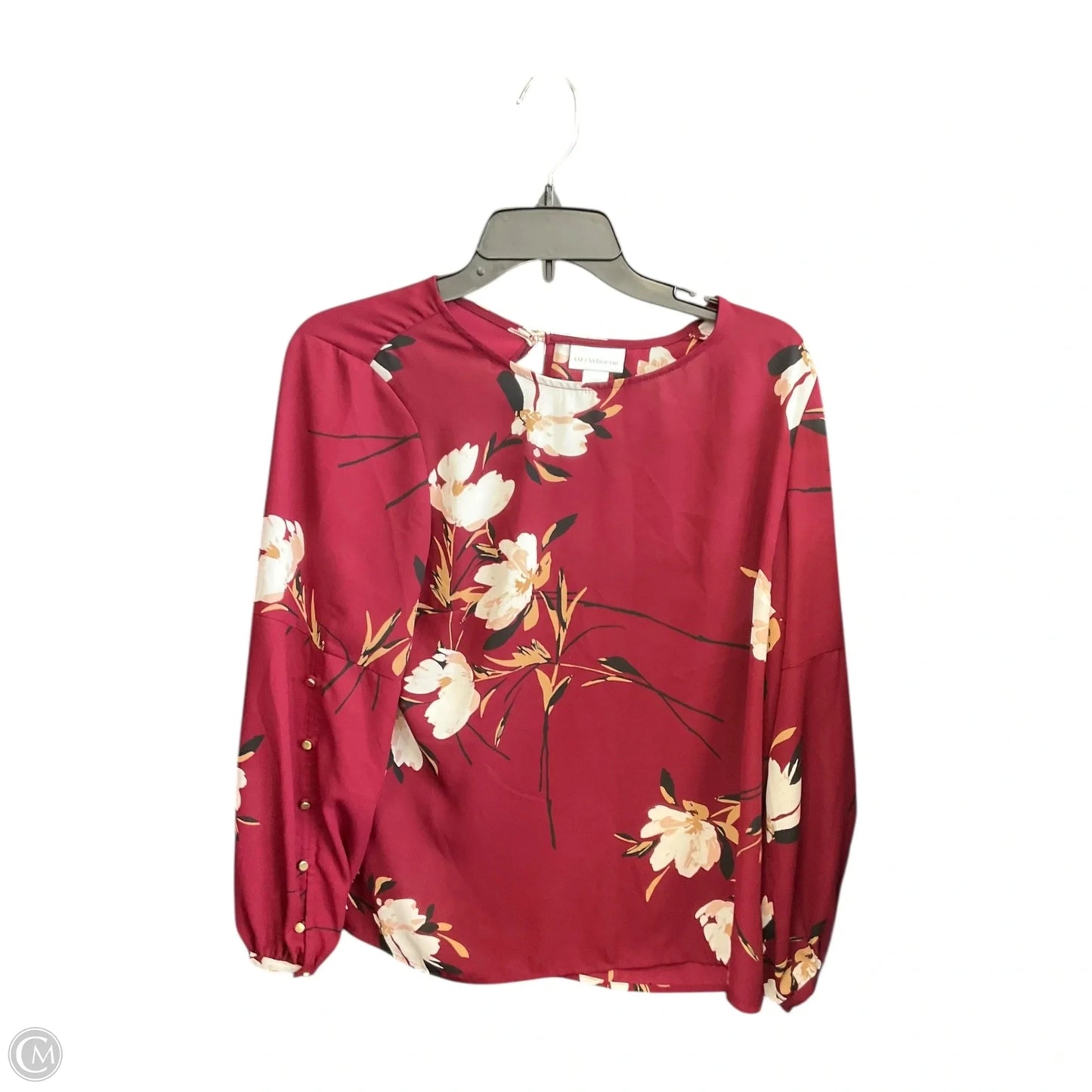 Top Long Sleeve By Liz Claiborne In Floral Print, Size: S