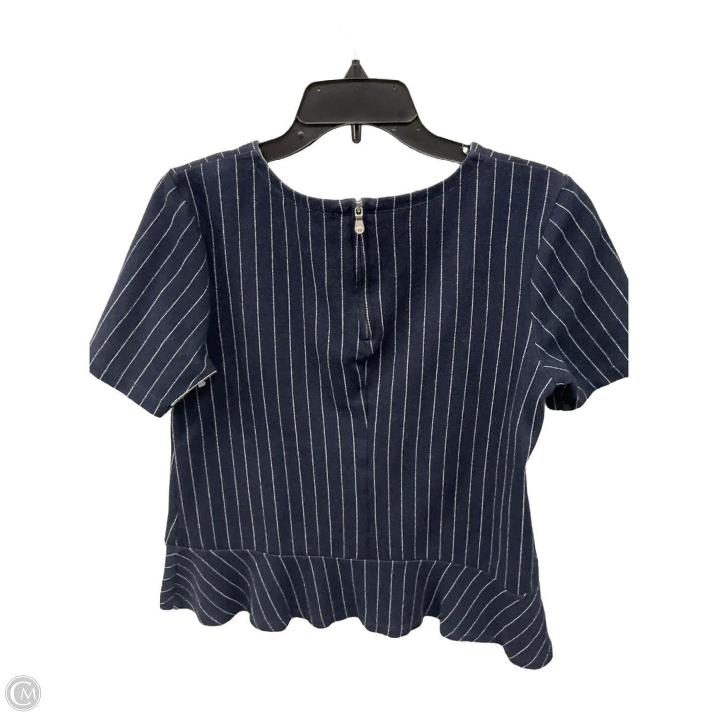 Top Short Sleeve By Banana Republic In Striped Pattern, Size: M