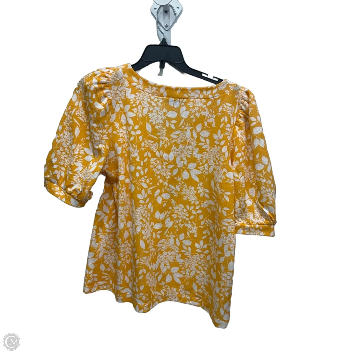 Top Short Sleeve By Loft In Yellow, Size: M
