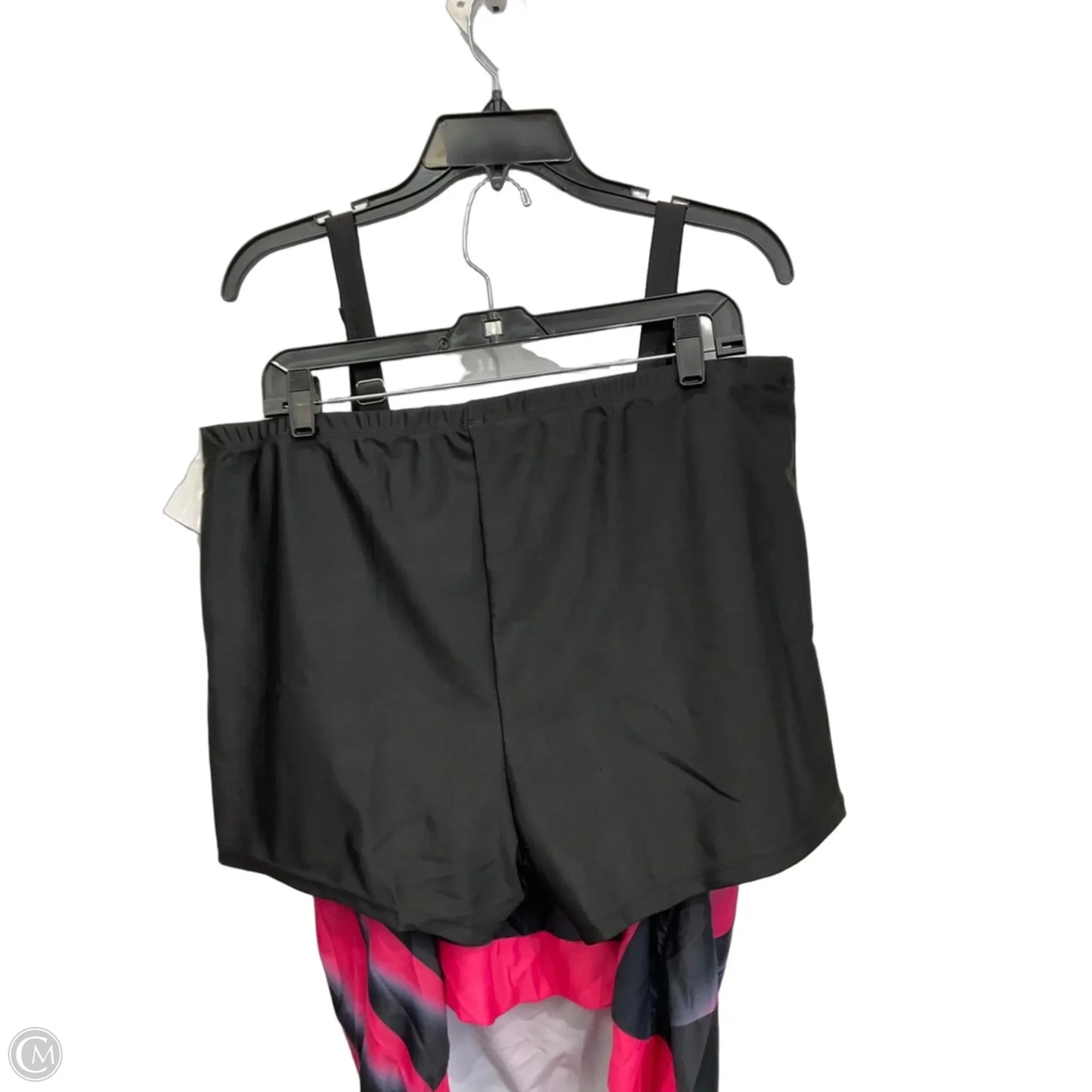 Swimsuit 2pc By Clothes Mentor In Black & Pink, Size: 3x