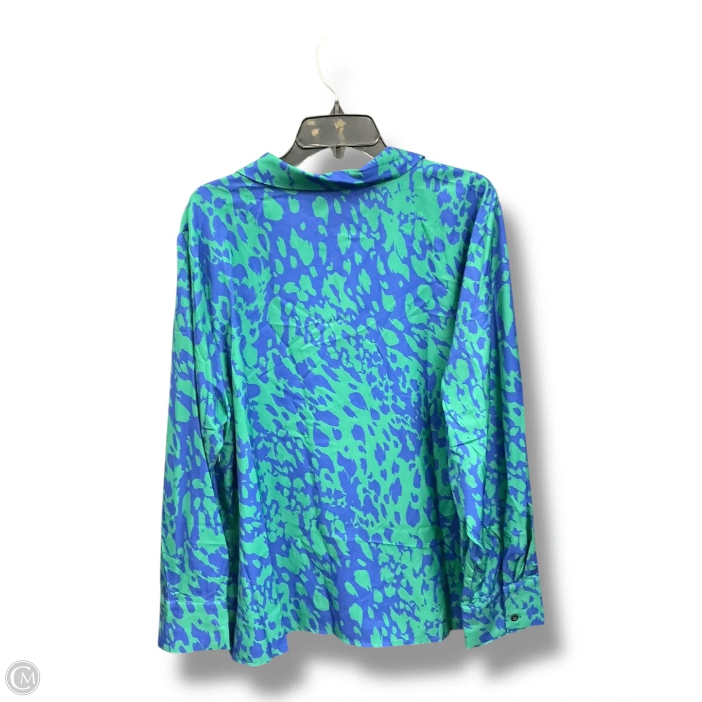 Blouse Long Sleeve By Shein In Blue & Green, Size: 3x