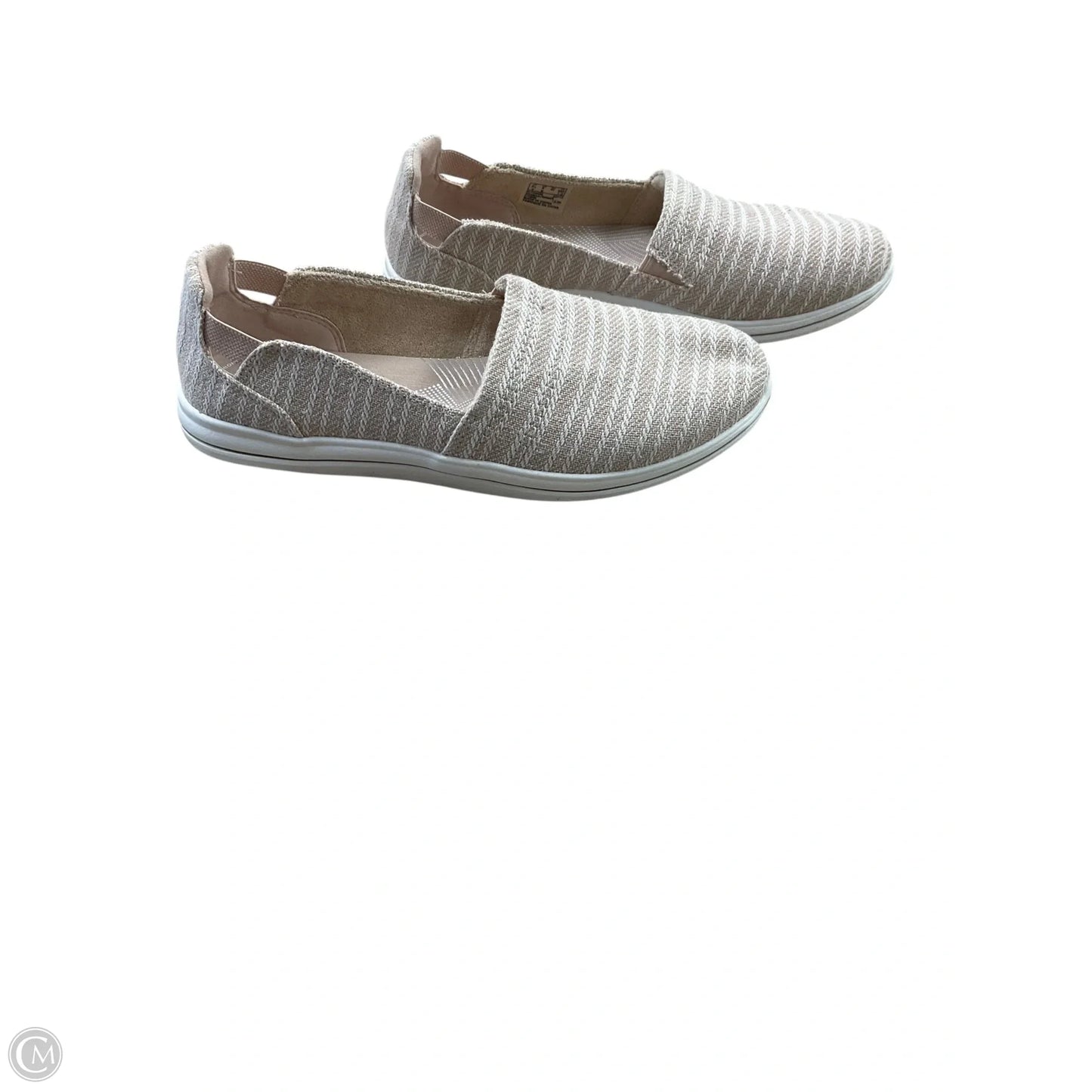 Shoes Flats By Clarks In Tan & White, Size: 8.5