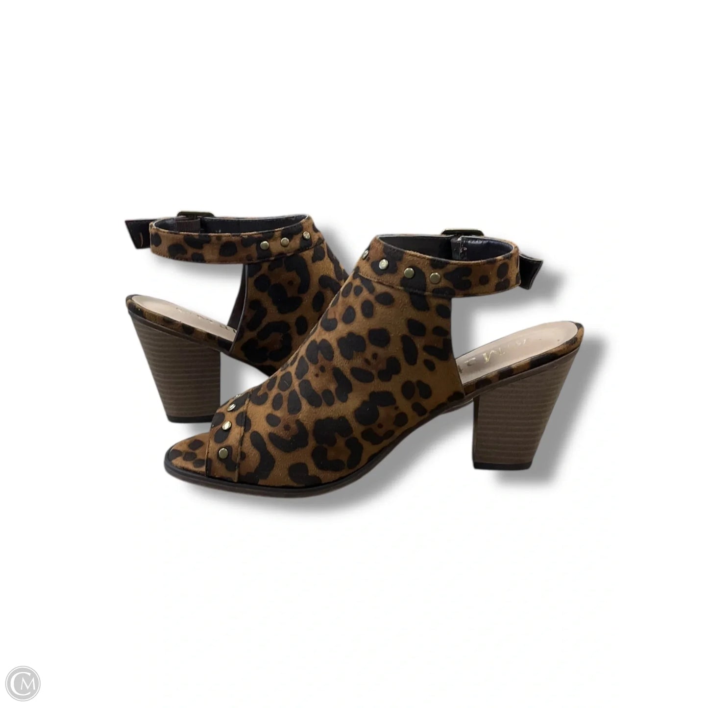 Sandals Heels Block By Clothes Mentor In Animal Print, Size: 10