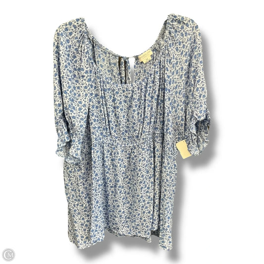 Top Short Sleeve By Chicsoul In Blue, Size: 3x