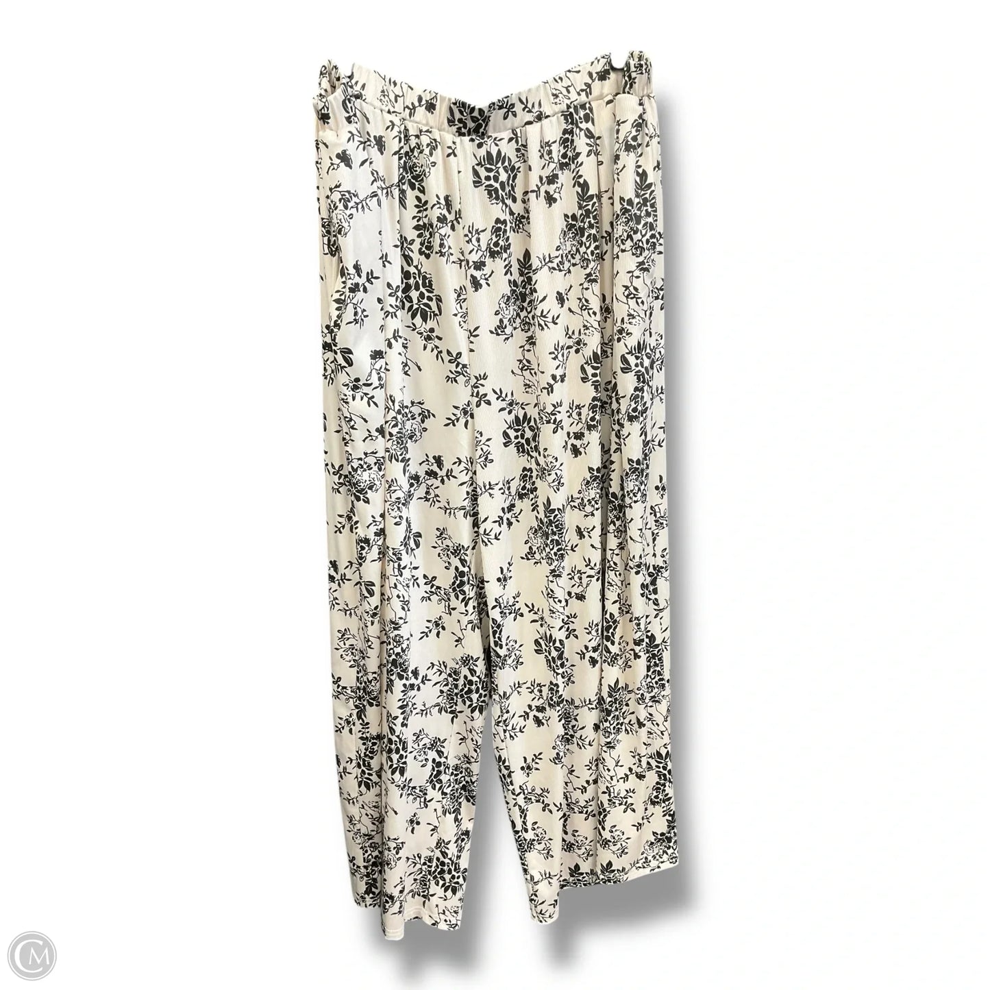 Pants Wide Leg By Clothes Mentor In Black & Cream, Size: 4x