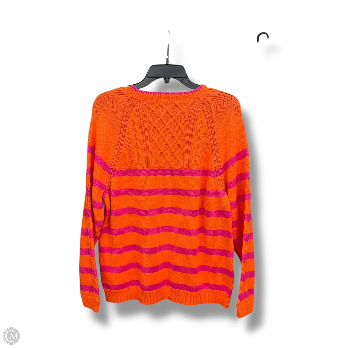 Sweater By Talbots In Orange & Pink, Size: Xlp