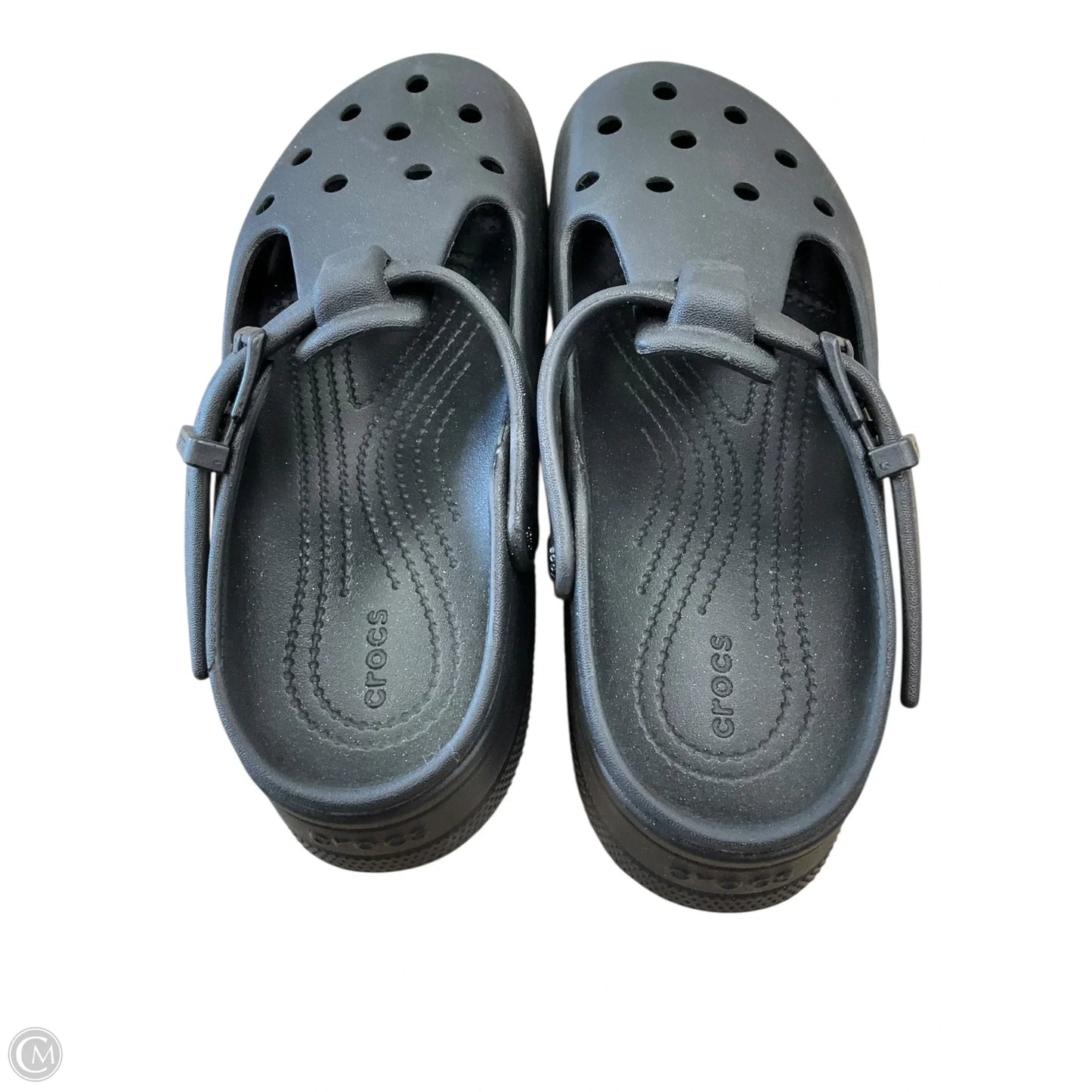 Shoes Flats By Crocs In Black, Size: 8