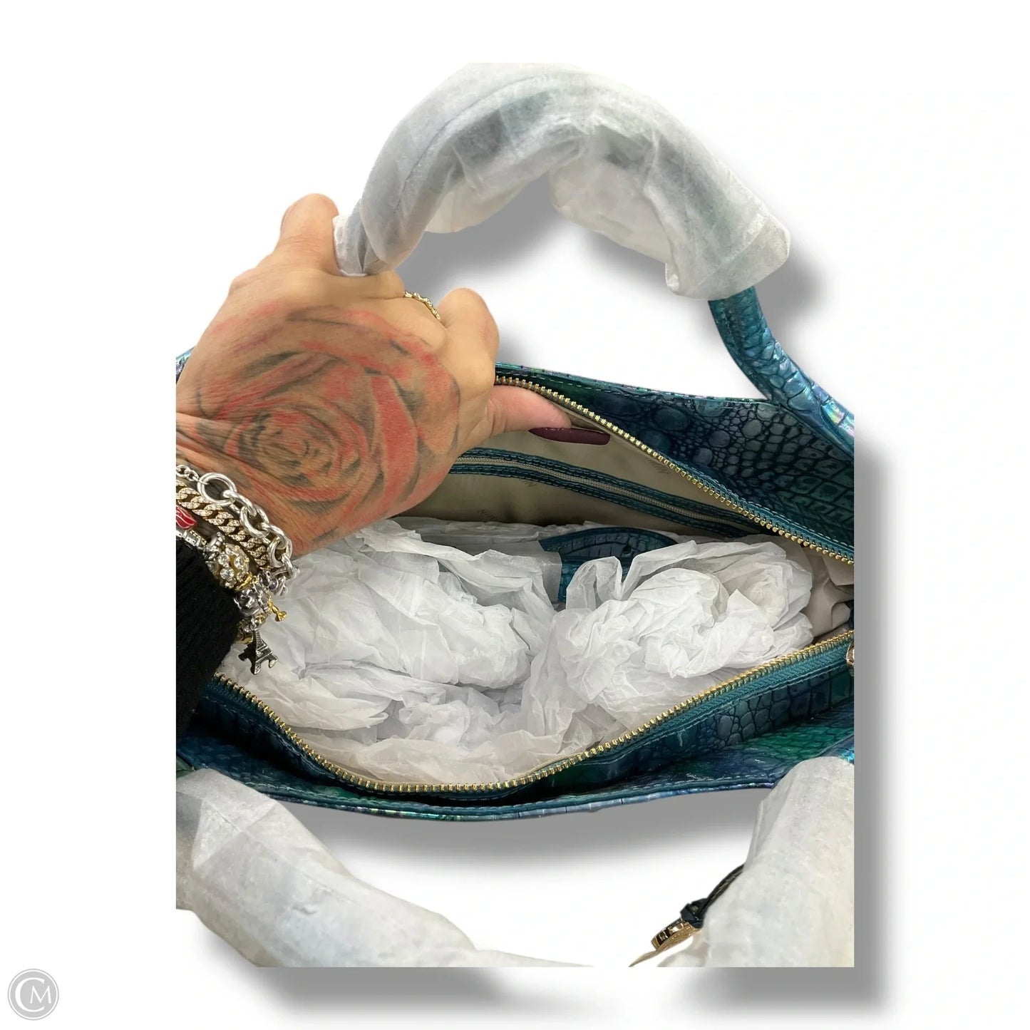 Handbag Designer By Brahmin, Size: Large