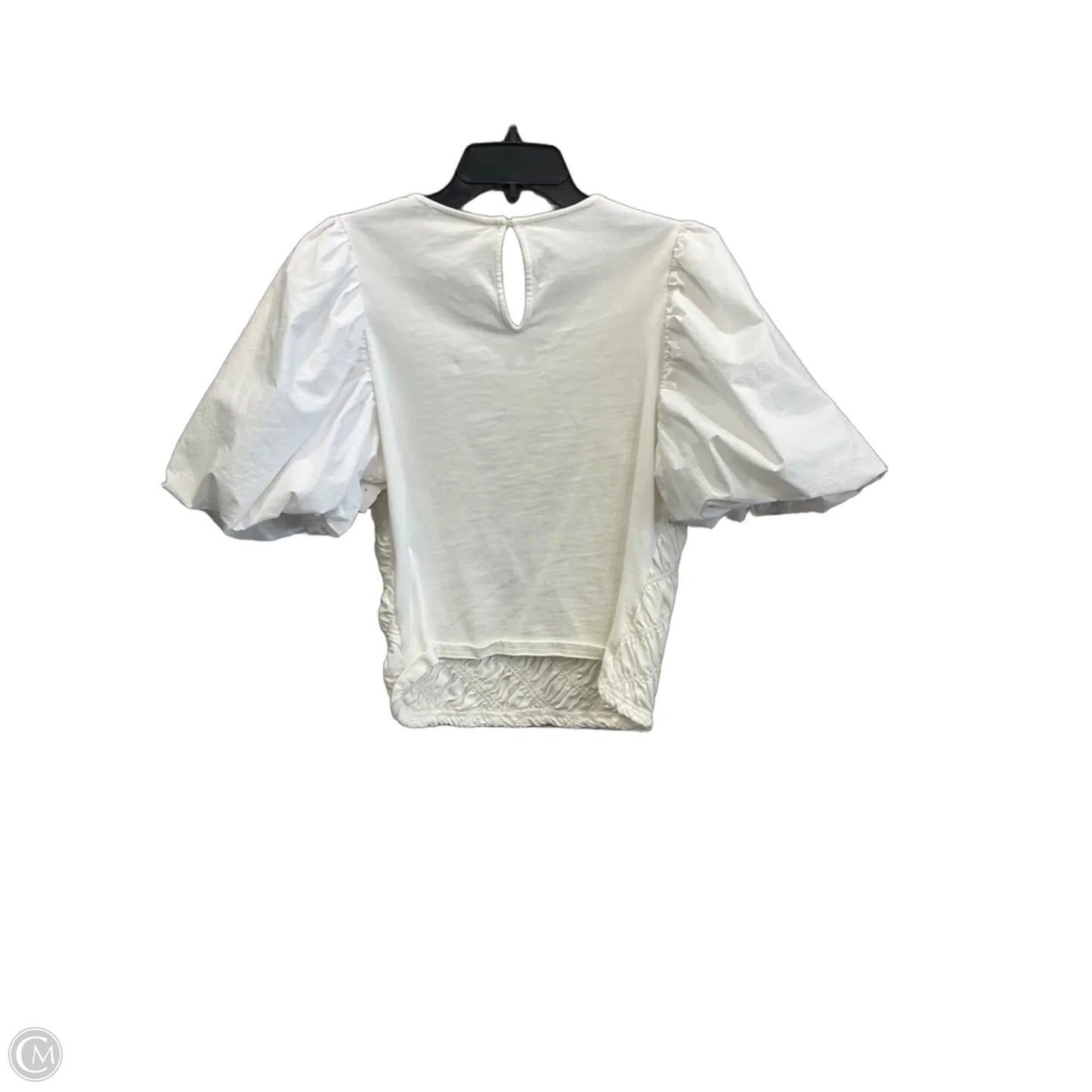 Top Short Sleeve By Anthropologie In White, Size: L