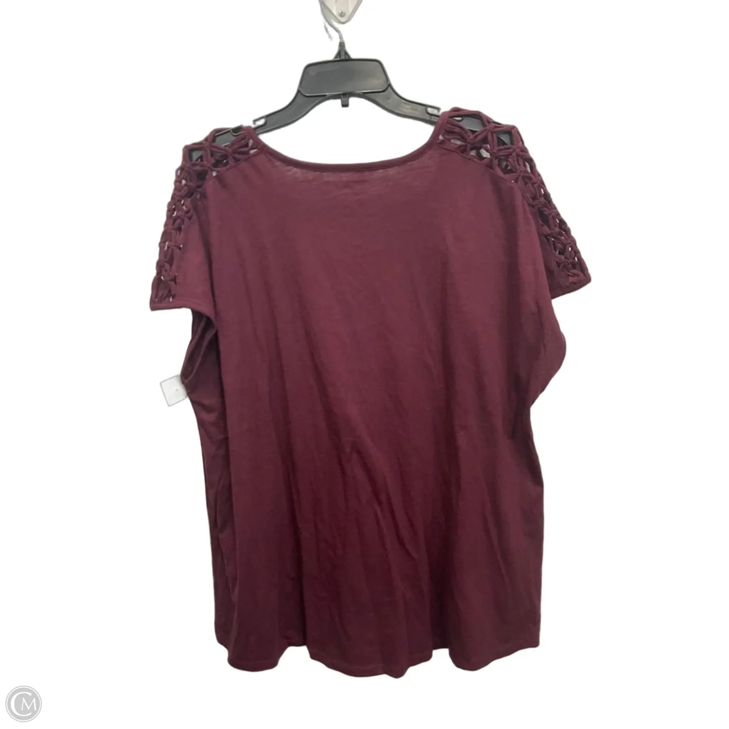 Top Short Sleeve By Lane Bryant In Maroon, Size: 1x