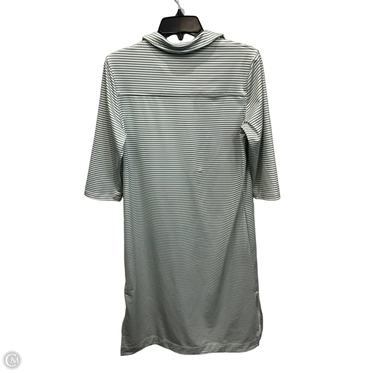 Dress Casual Midi By Vineyard Vines In Green & White, Size: M
