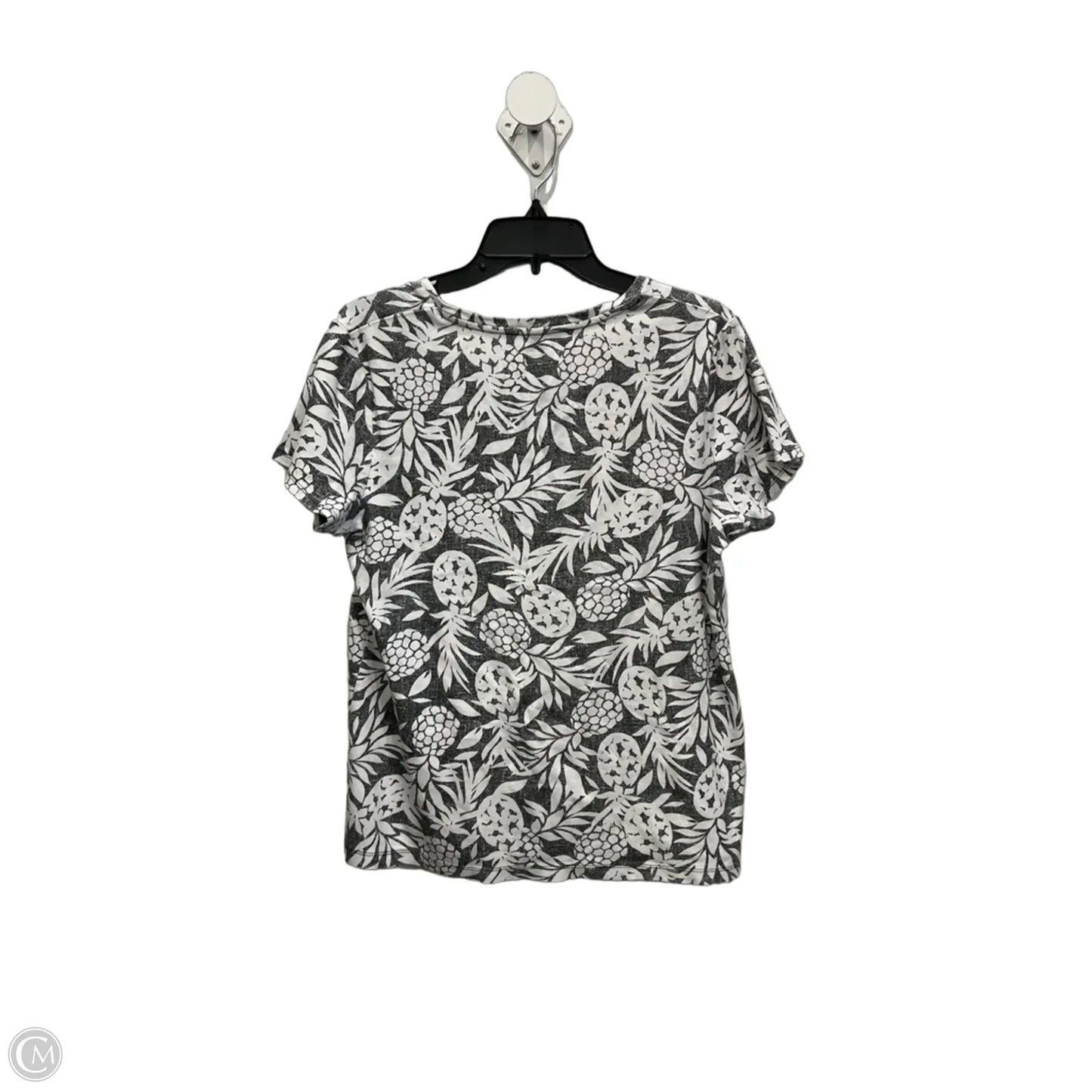 Top Short Sleeve Basic By Croft And Barrow In Grey, Size: L