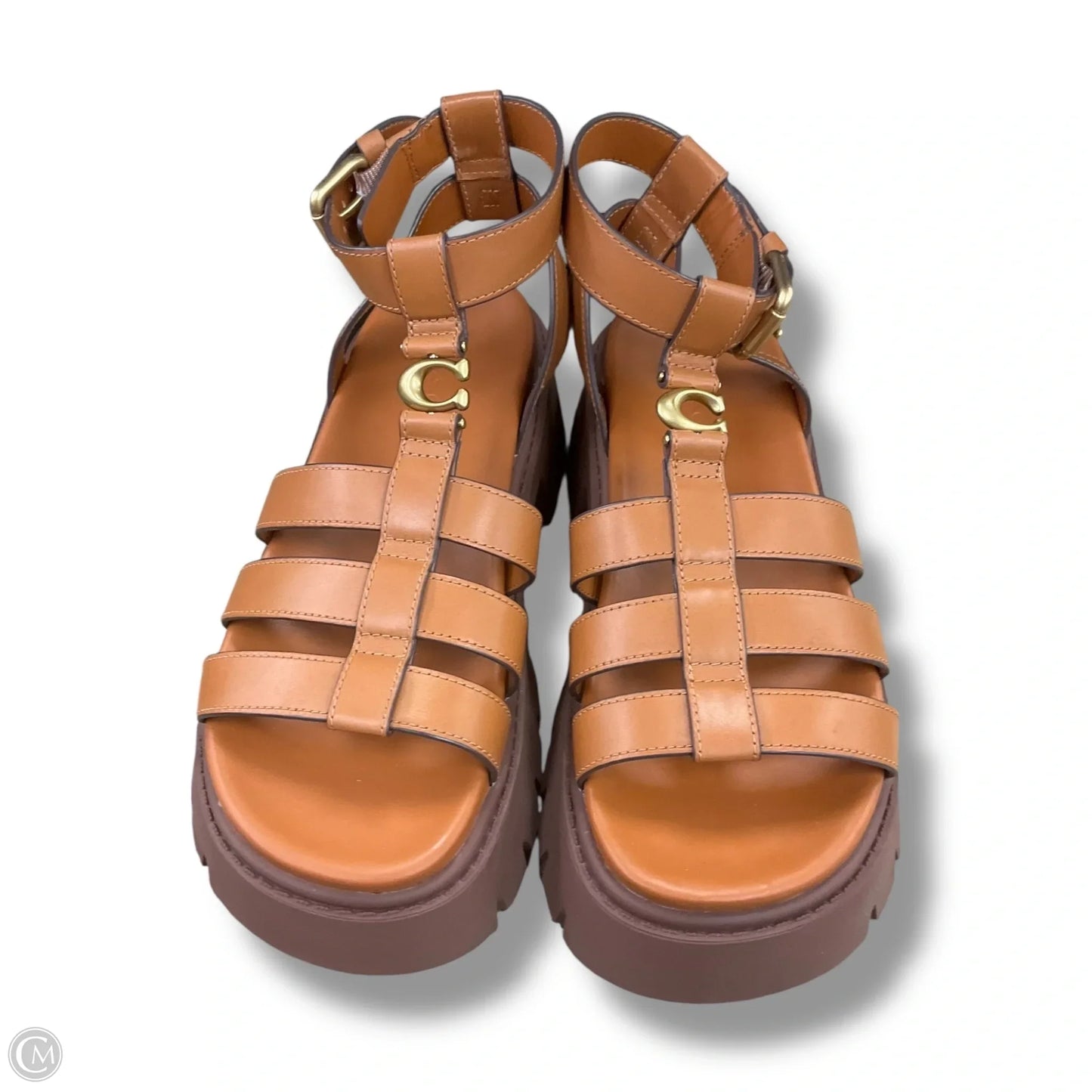 Sandals Designer By Coach In Brown, Size: 7