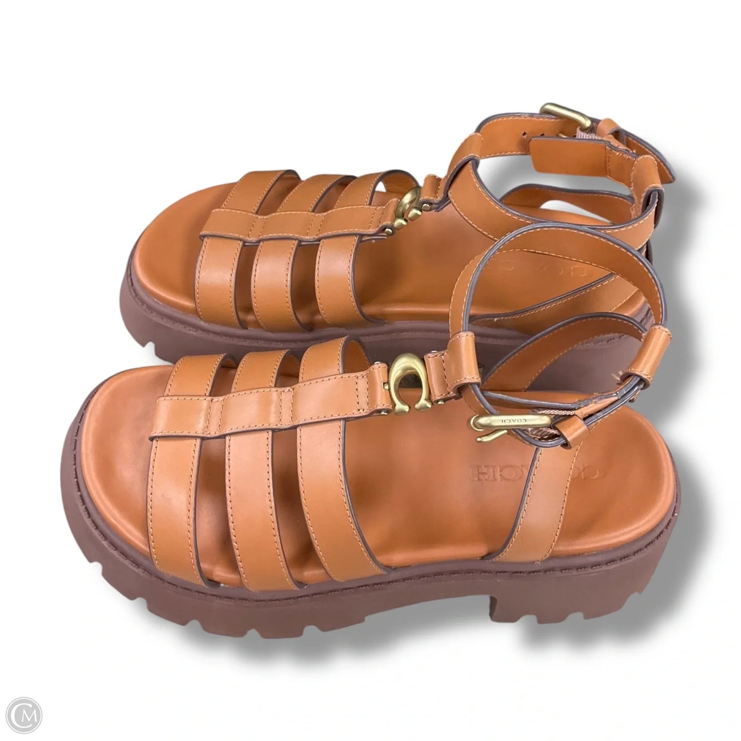 Sandals Designer By Coach In Brown, Size: 7