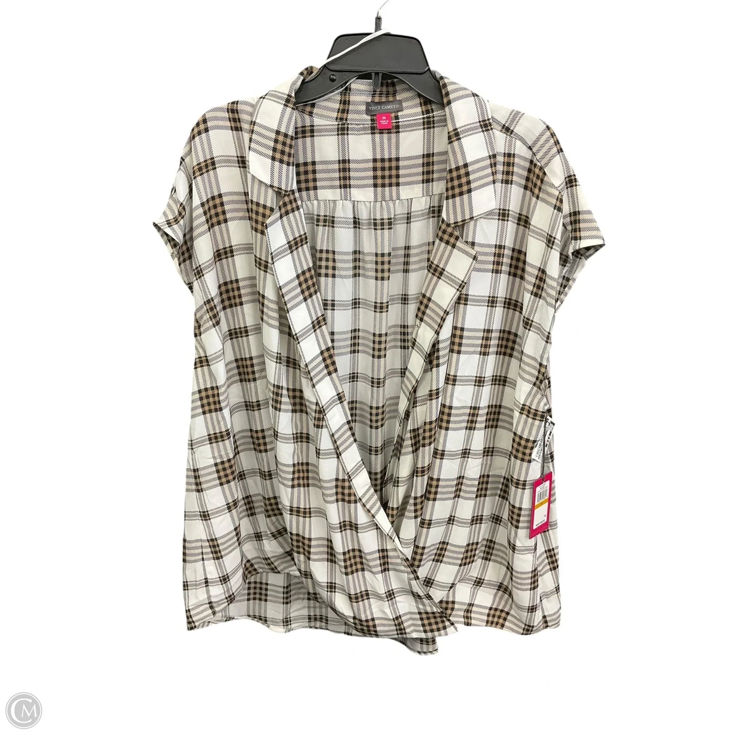 Top Sleeveless By Vince Camuto In Plaid Pattern, Size: 3x