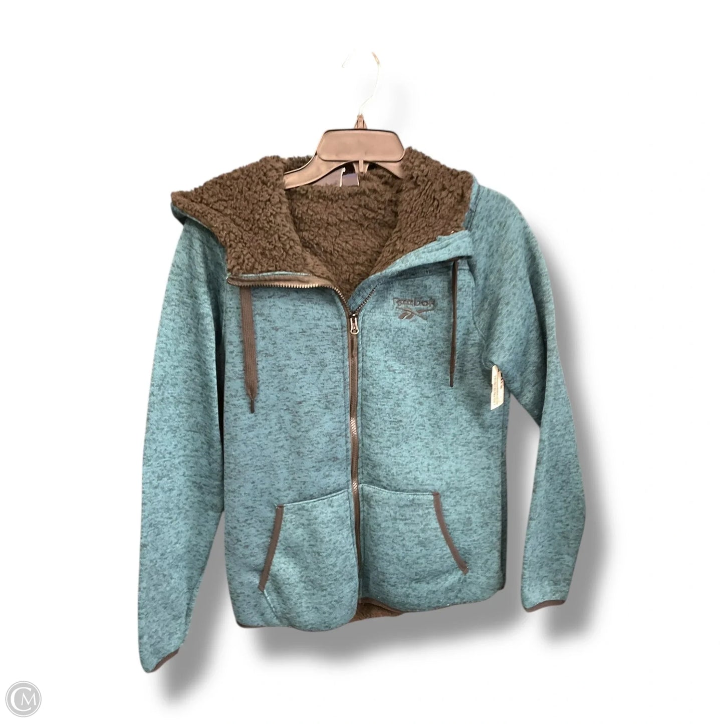 Jacket Fleece By Reebok In Green, Size: S