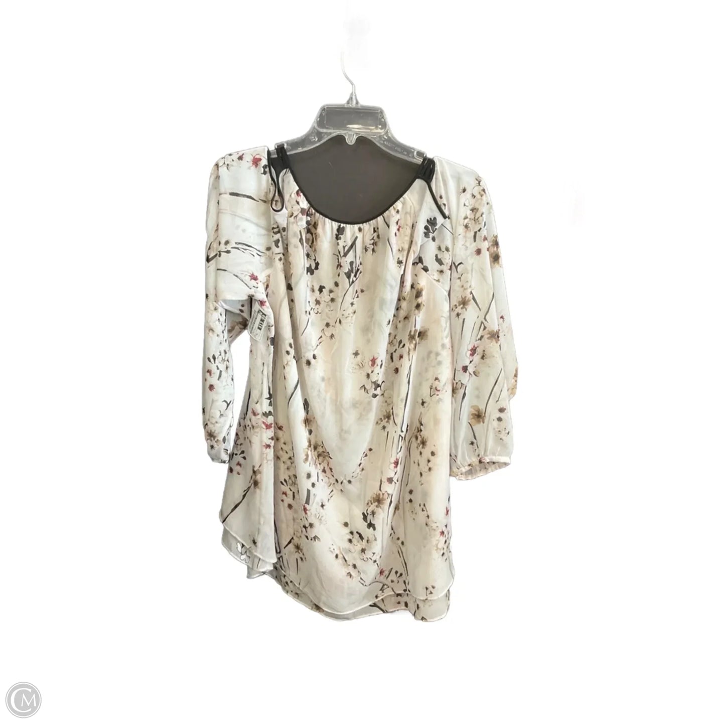 Top Long Sleeve By White House Black Market In Floral Print, Size: Xl