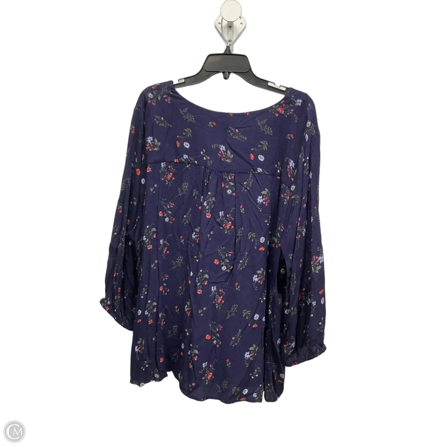 Top 3/4 Sleeve By Skies Are Blue In Floral Print, Size: 3x