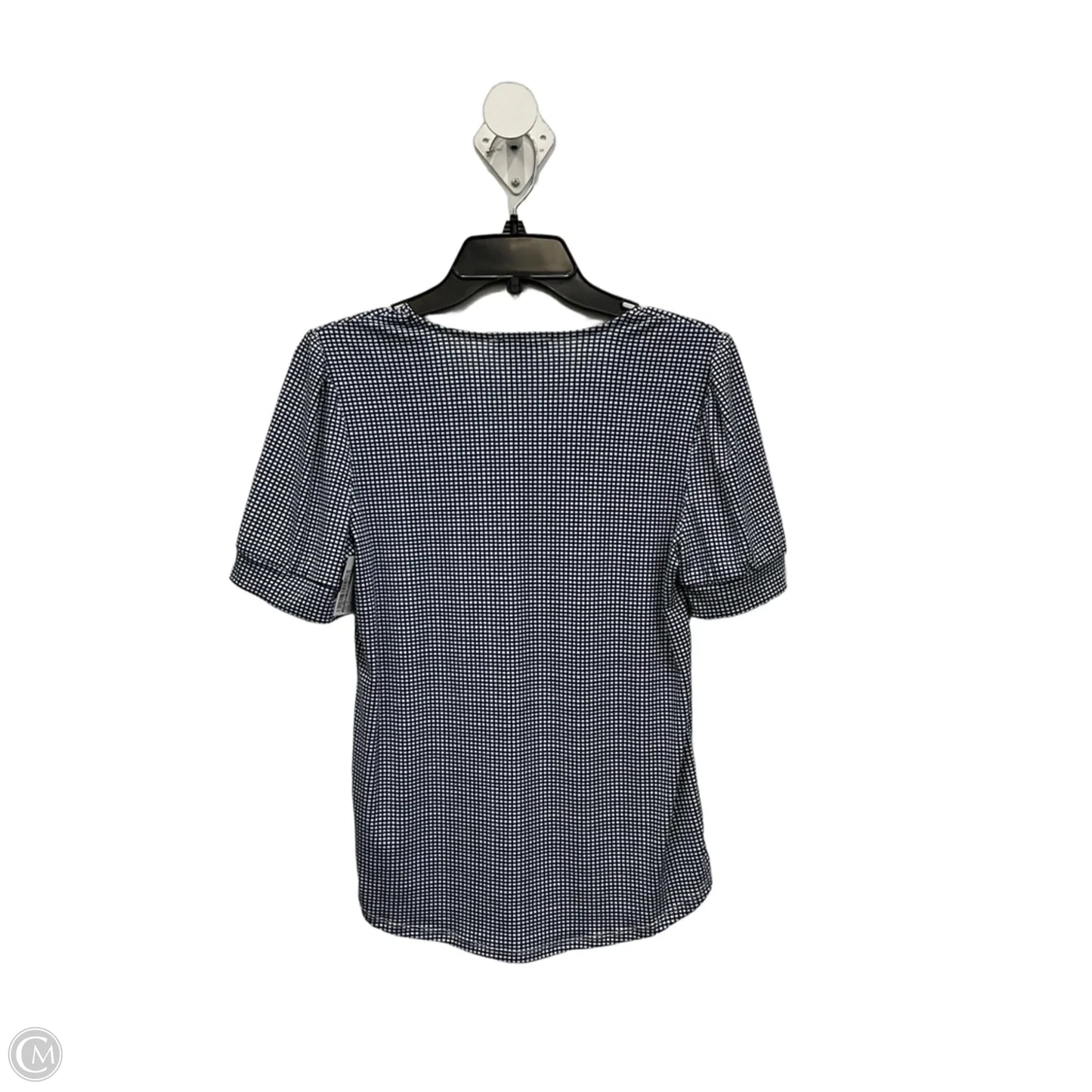 Top Short Sleeve By Adrianna Papell In Blue & White, Size: Xs