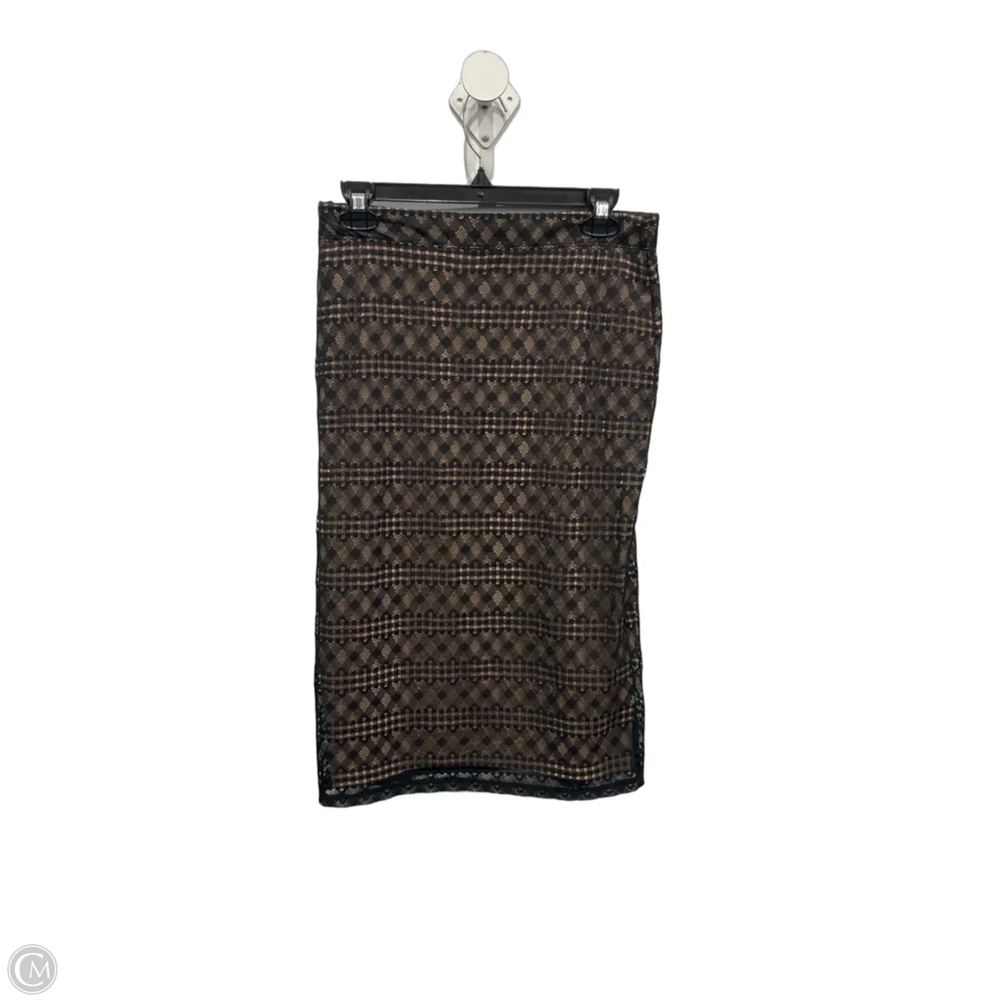 Skirt Midi By Bcbgmaxazria In Black & Tan, Size: 4
