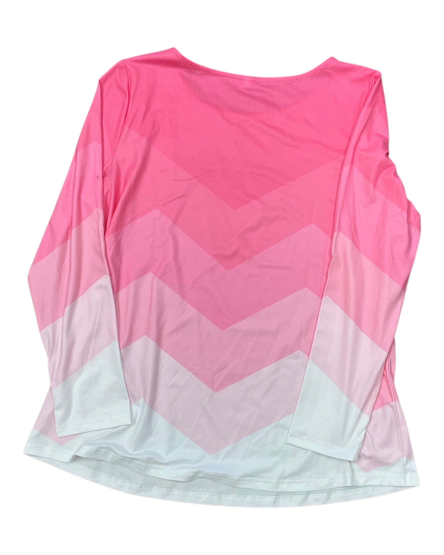 Top Ls By Clothes Mentor In Pink & White, Size:Xl