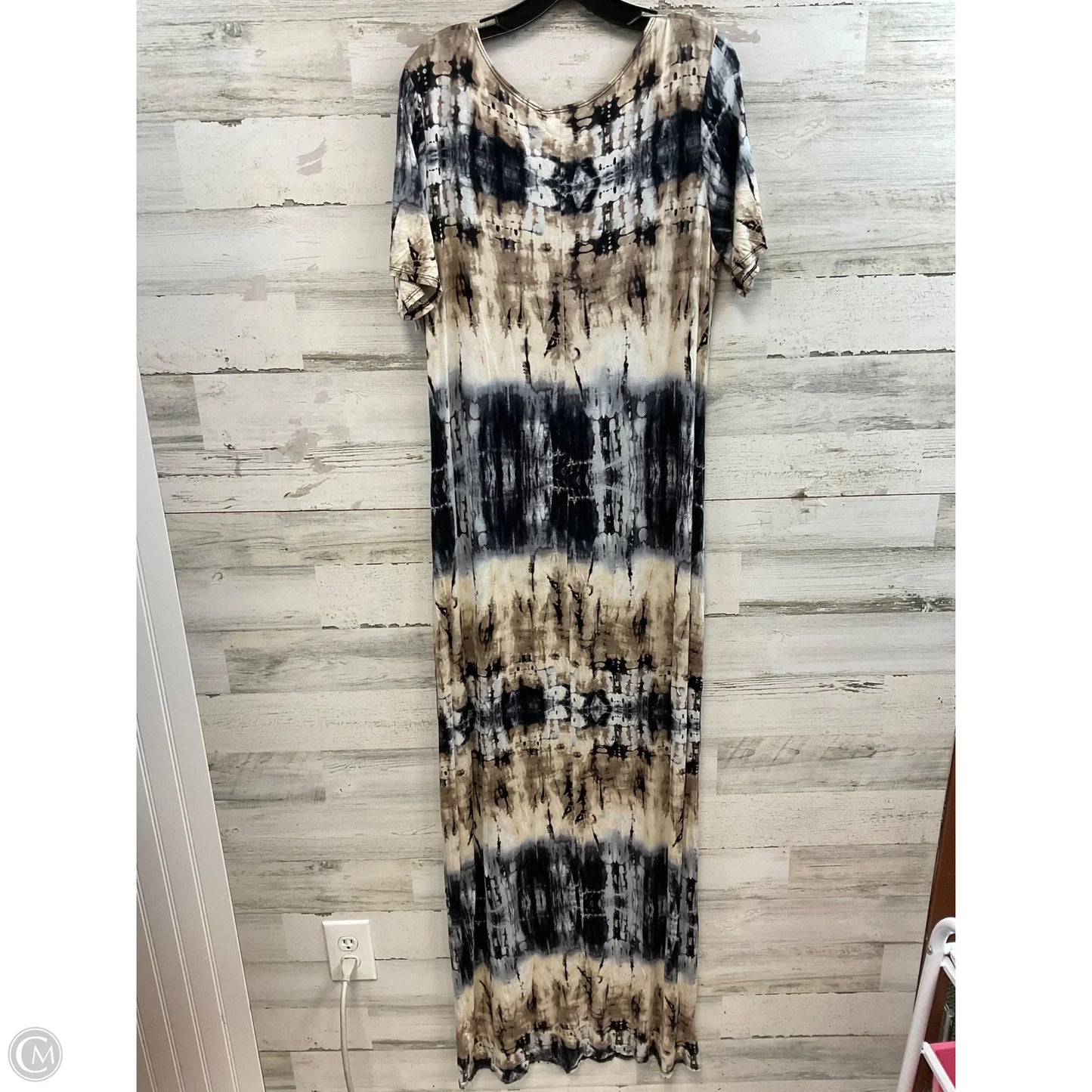 Dress Casual Maxi By CHIC & CURVY In Brown & Cream, Size: 3x