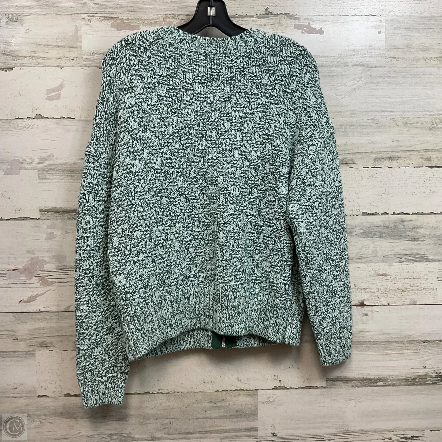 Sweater Cardigan By Talbots In Green, Size: L