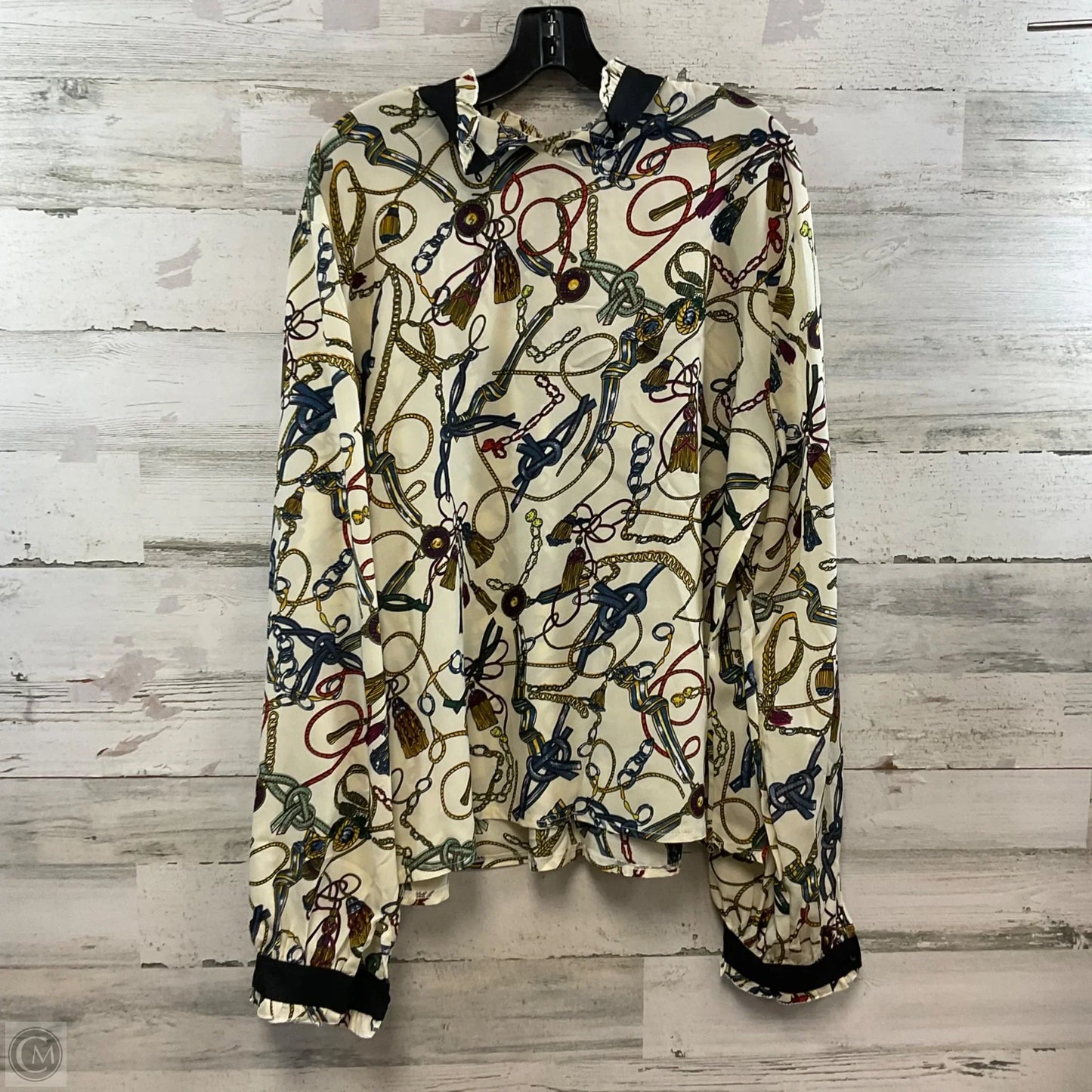 Top Long Sleeve By Clothes Mentor In Cream, Size: 3x