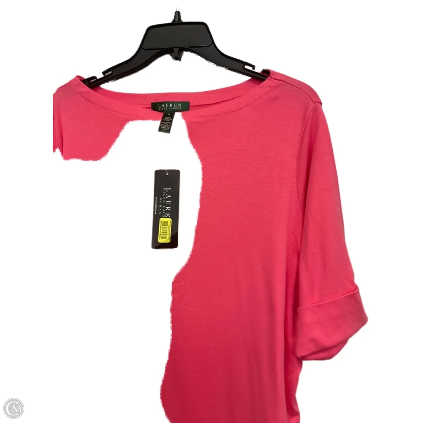 Top Short Sleeve By Lauren By Ralph Lauren In Pink, Size: 1x
